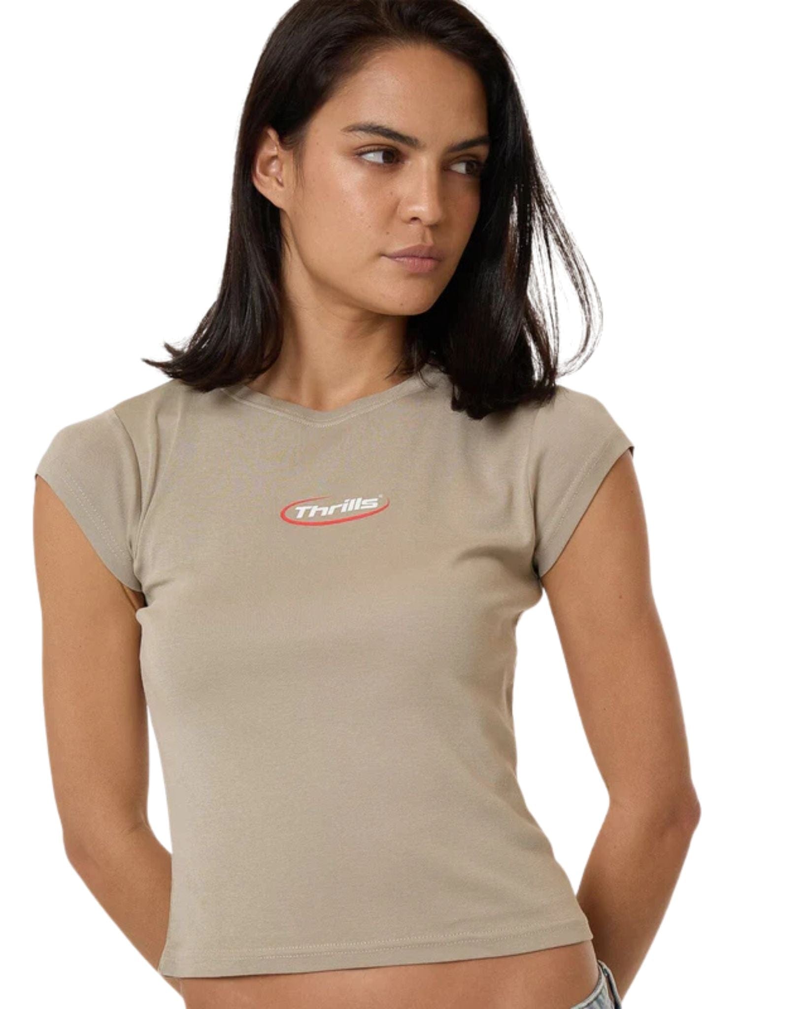 Thrills Womens Arena Club Tee - Stone
