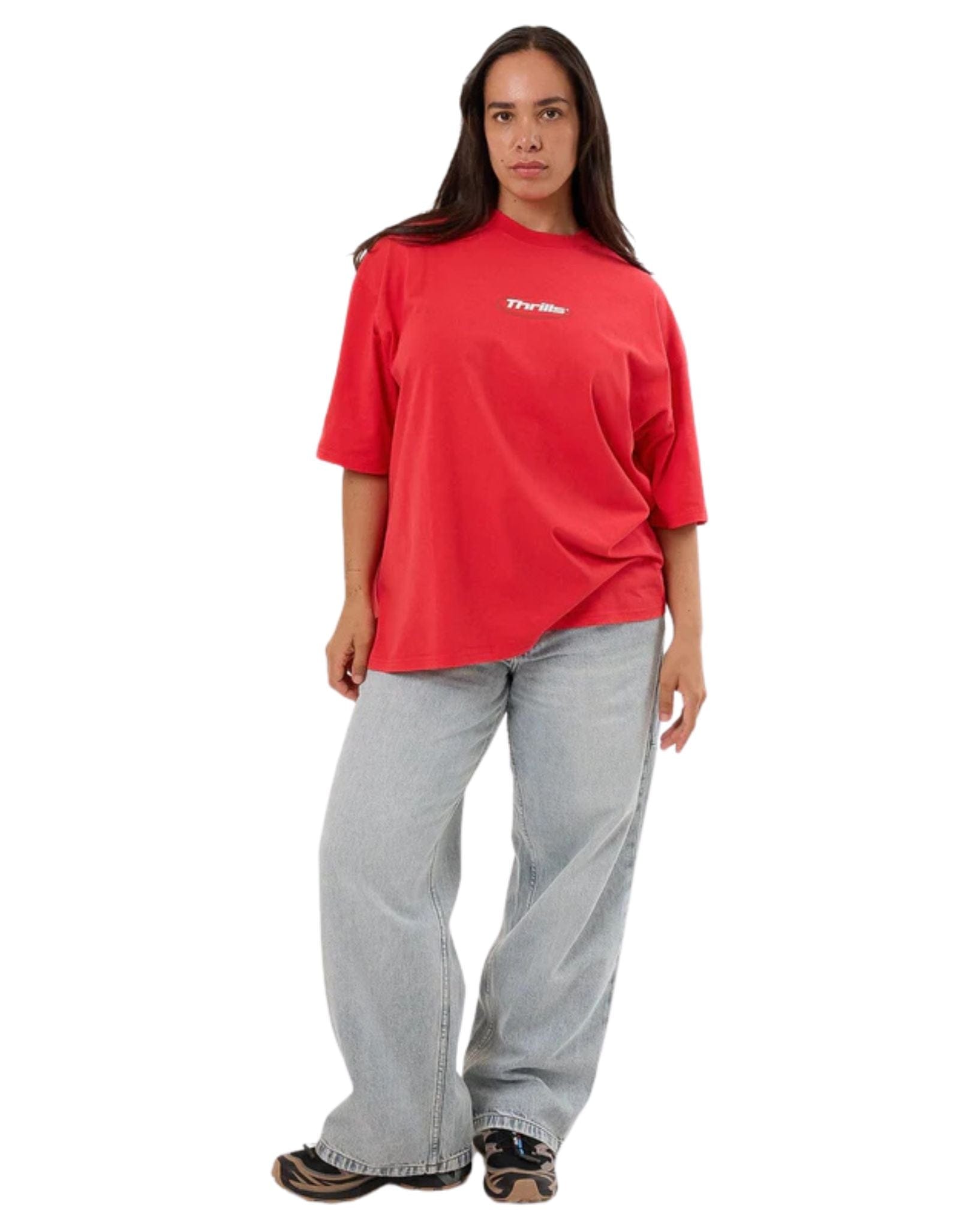 Thrills Womens Arena Oversized Tee - Flame Red