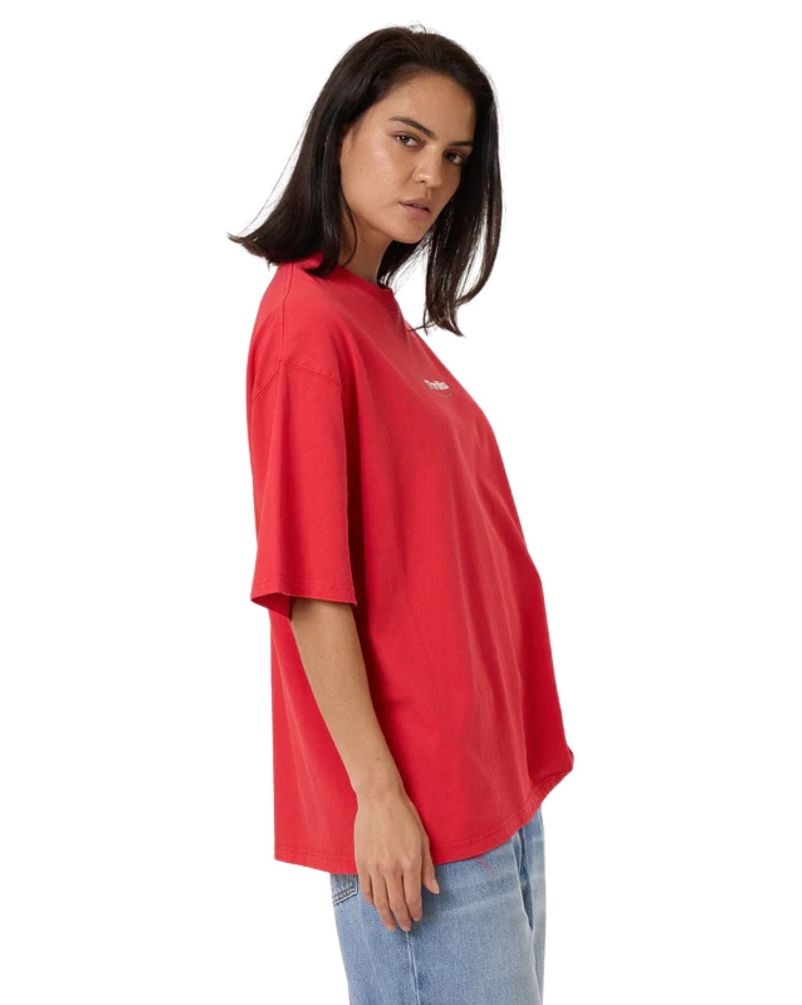 Thrills Womens Arena Oversized Tee - Flame Red