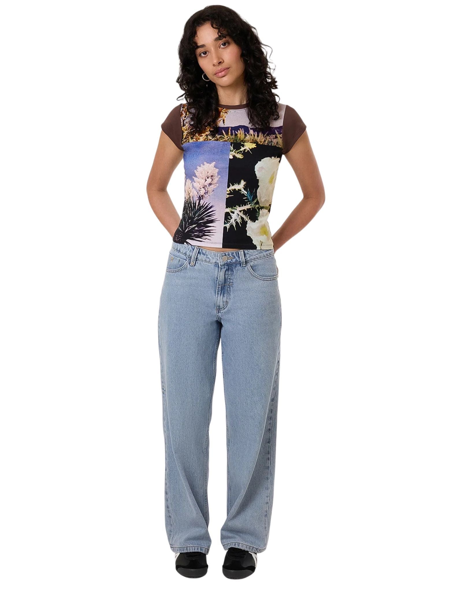 Thrills Womens Dalia Club Tee - Coffee