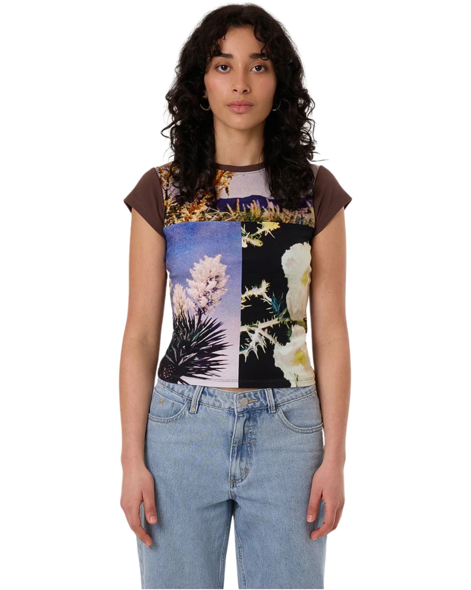 Thrills Womens Dalia Club Tee - Coffee
