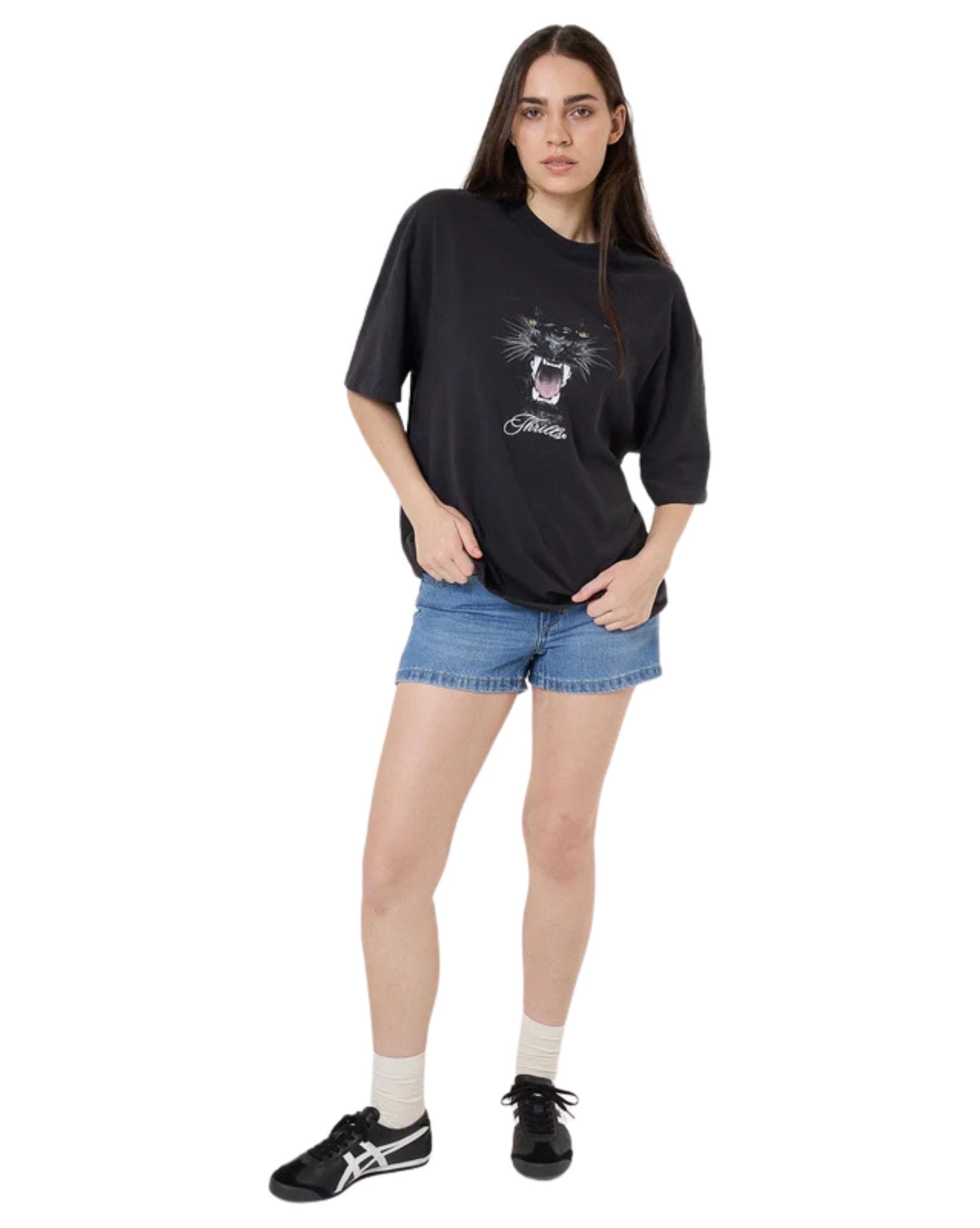 Thrills Womens Deadly Pursuit Oversized Tee