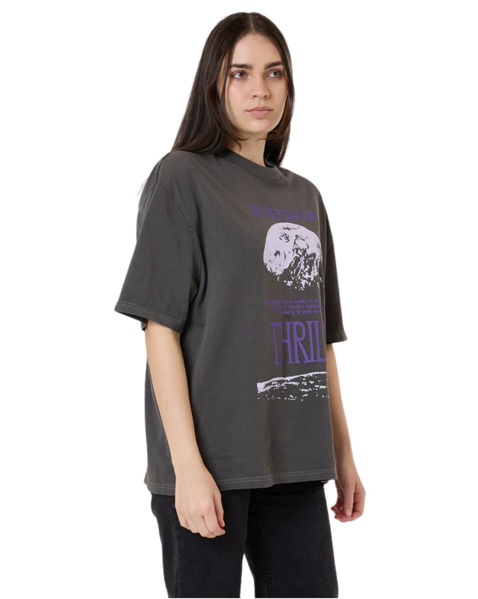 Thrills Womens Dystopia Oversized Tee - Merch Black