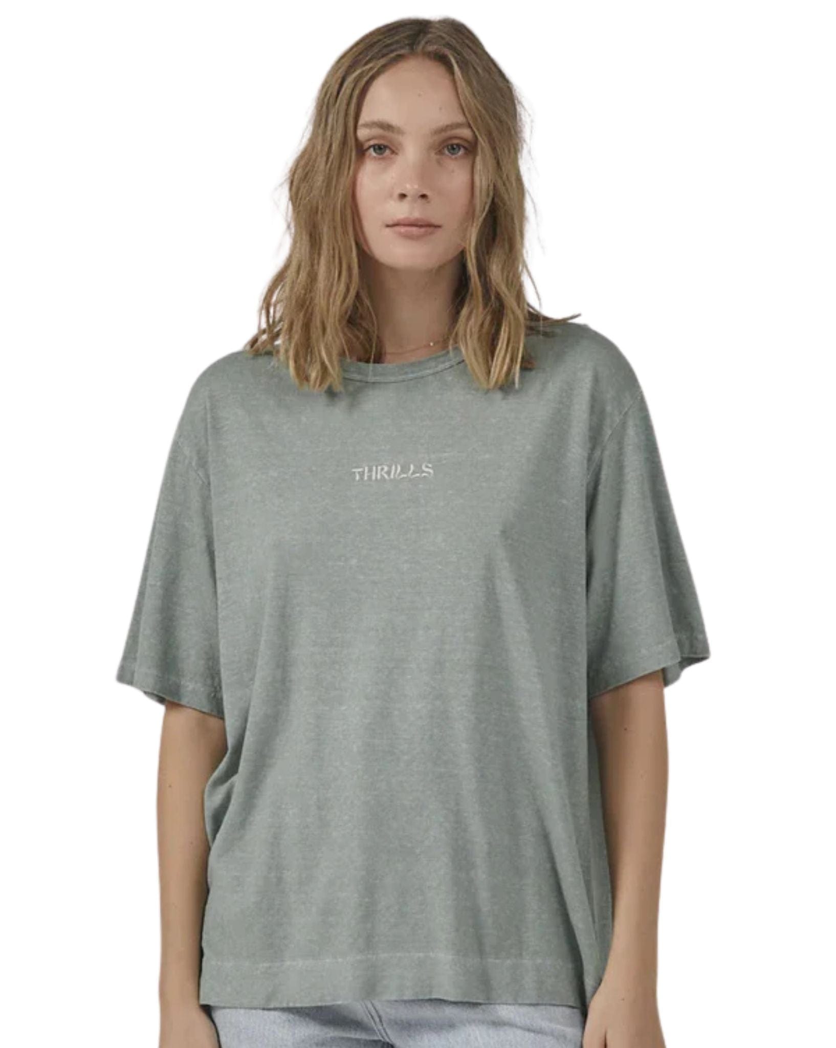 Thrills Womens Enlightenment Embro Hemp Box Fit Tee