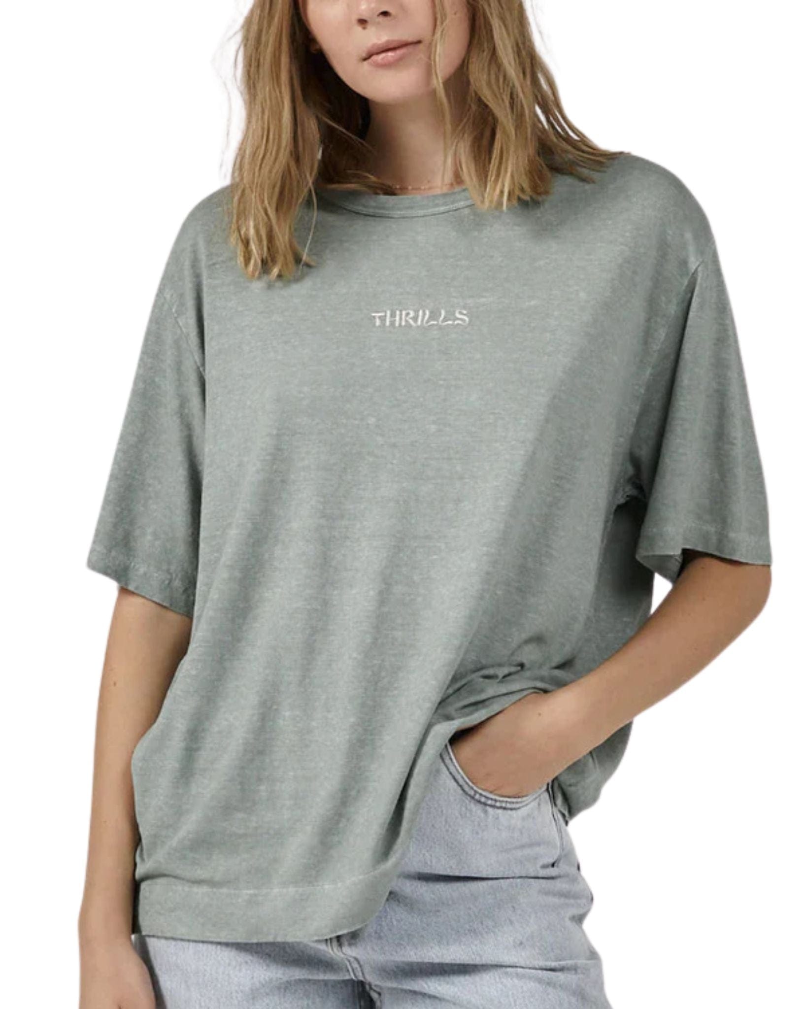 Thrills Womens Enlightenment Embro Hemp Box Fit Tee