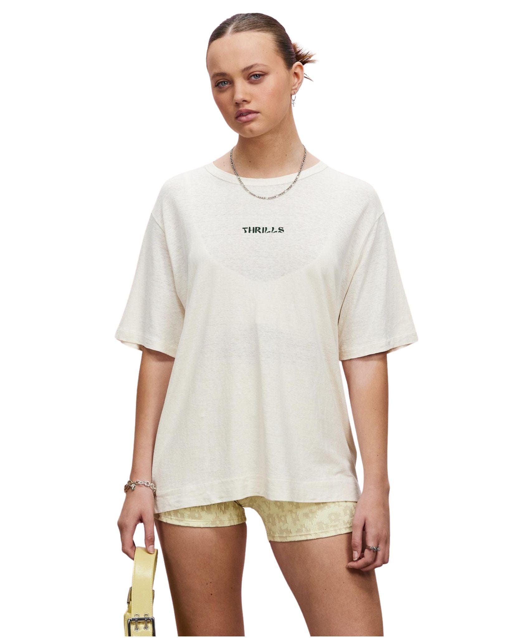 Thrills Womens Enlightenment Embro Hemp Box Fit Tee