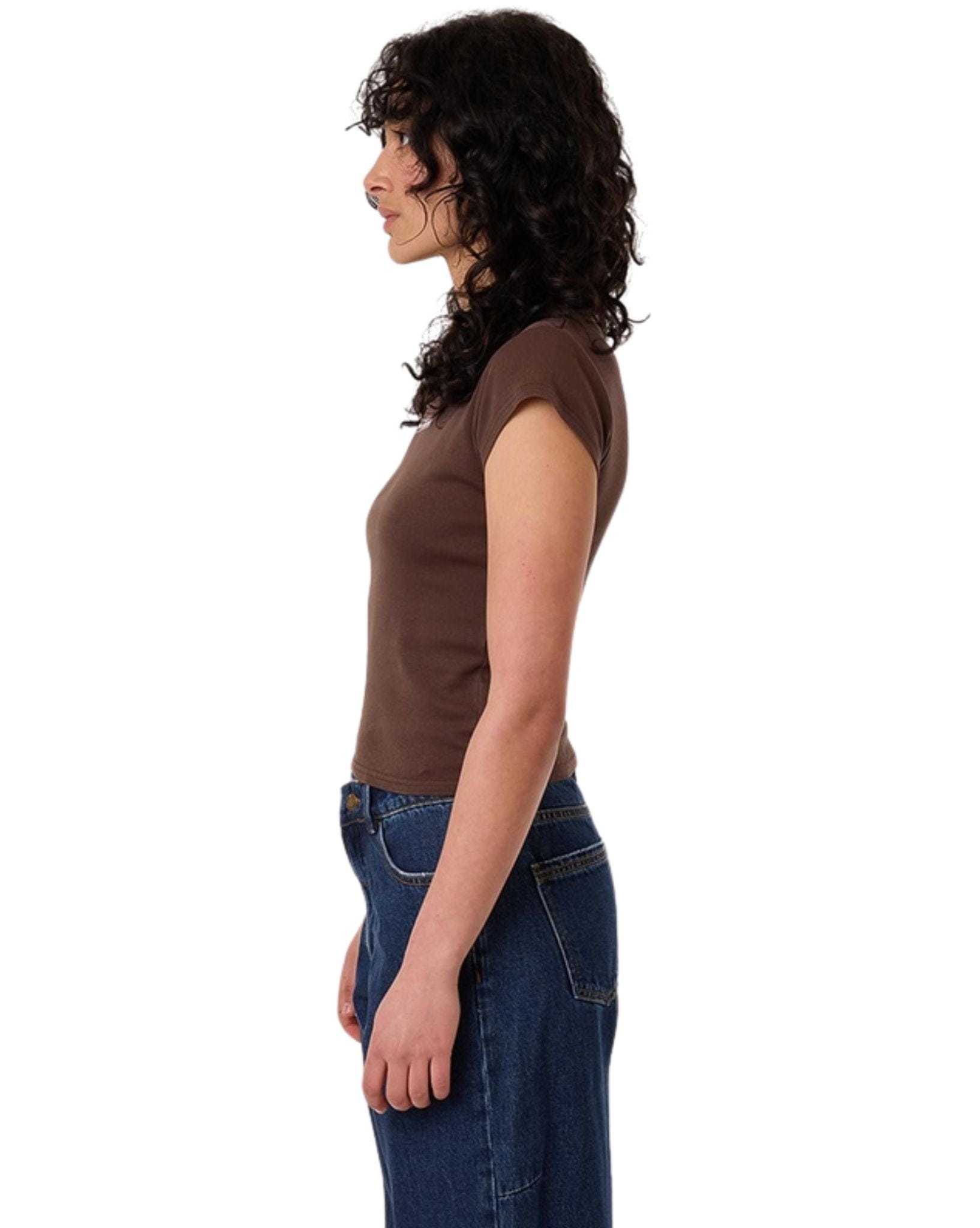 Thrills Womens Locked In Club Tee - Coffee