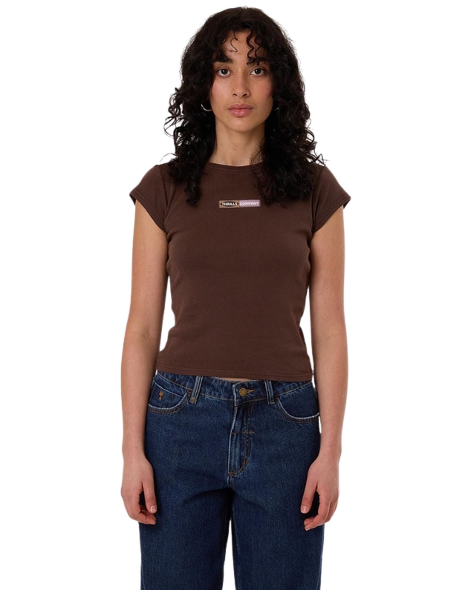 Thrills Womens Locked In Club Tee - Coffee