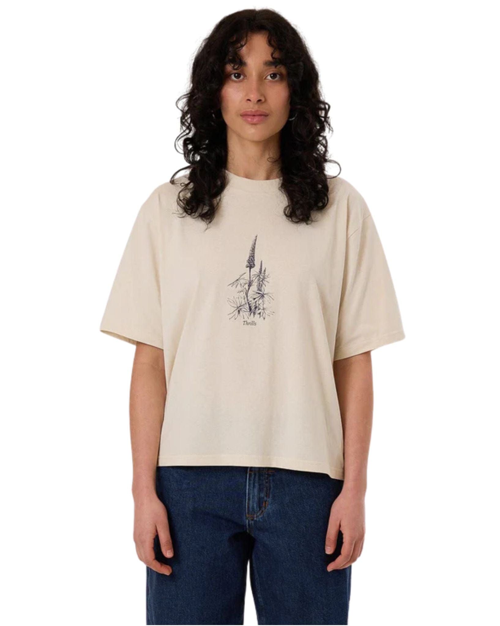 Thrills Womens Lupin Square Tee - Heritage White