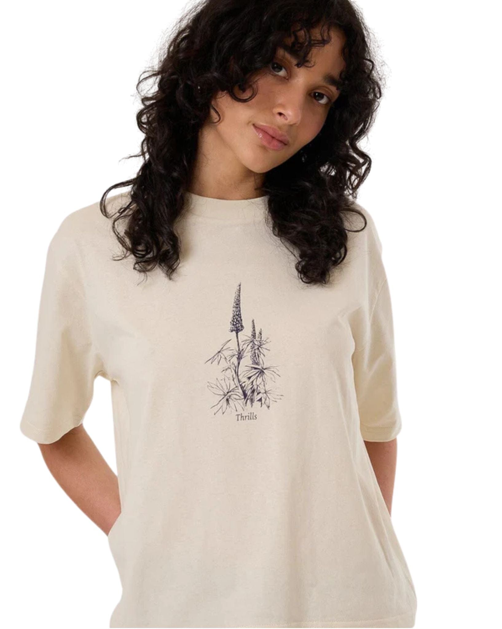 Thrills Womens Lupin Square Tee - Heritage White