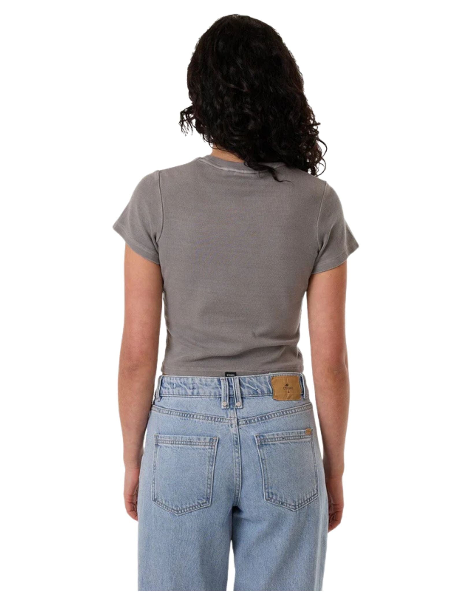 Thrills Womens Natures Library Mini Tee - Washed Grey