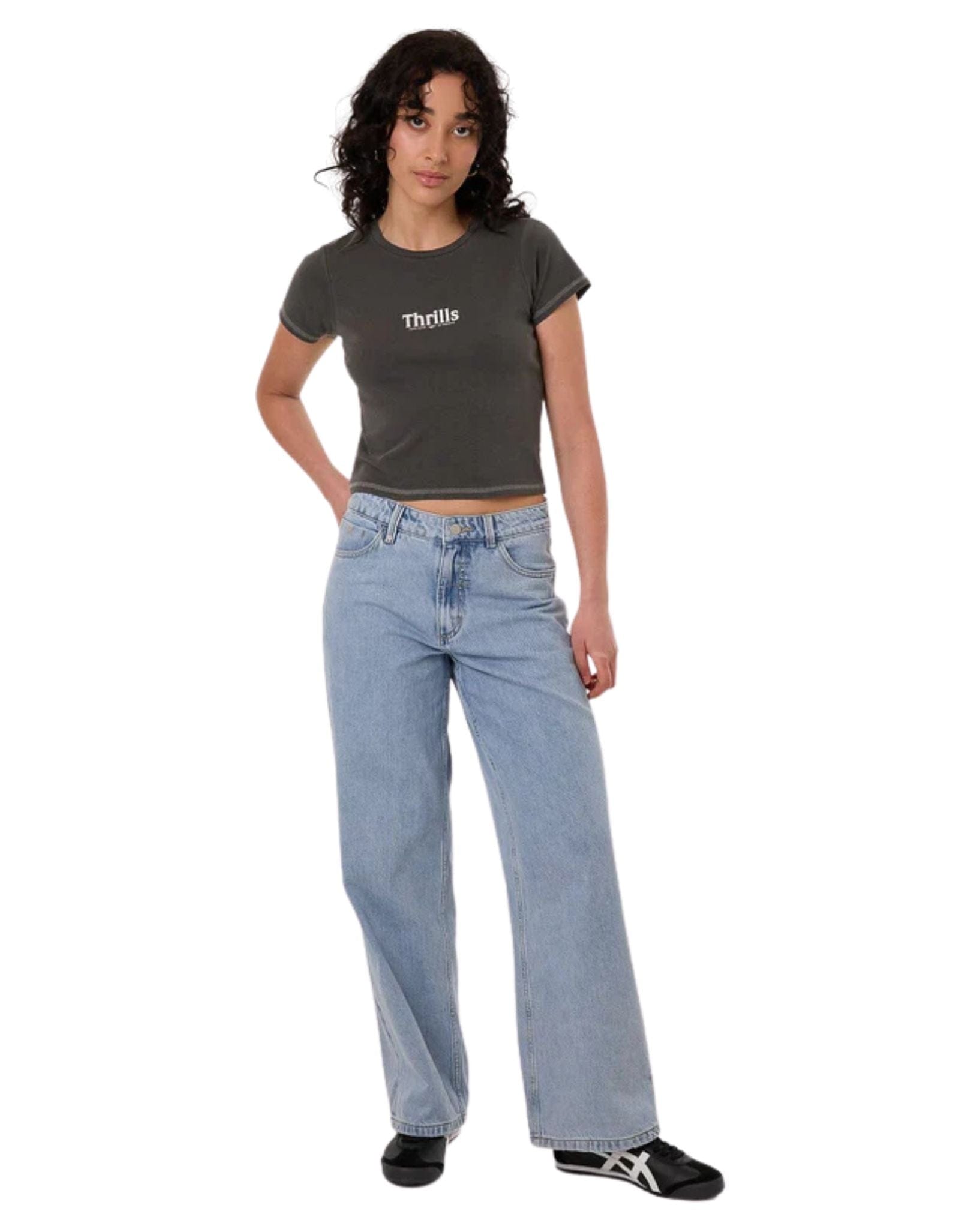 Thrills Womens Road To Paradise Mini Tee - Merch  Black