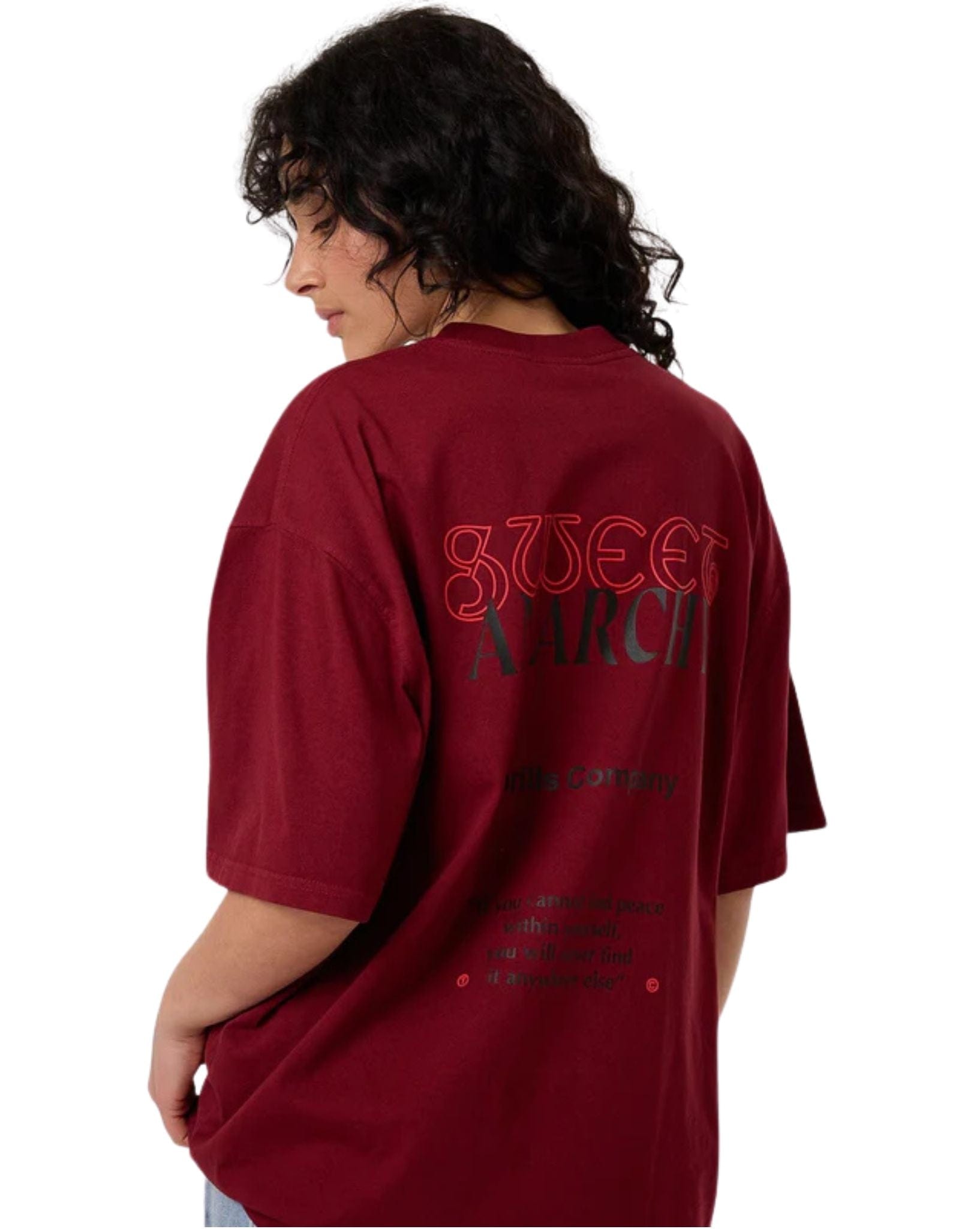 Thrills Womens Sweet Anarchy Oversized Tee