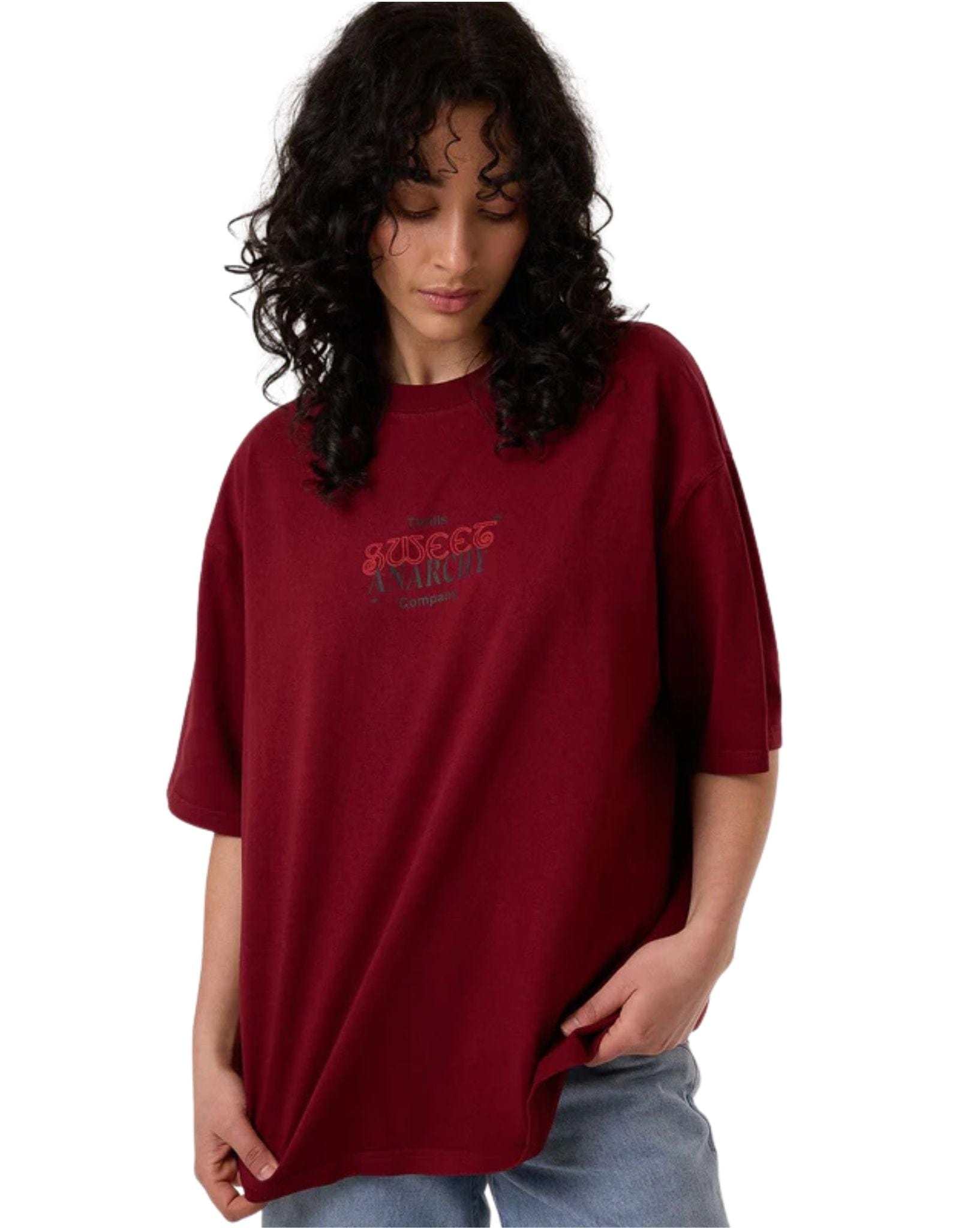 Thrills Womens Sweet Anarchy Oversized Tee
