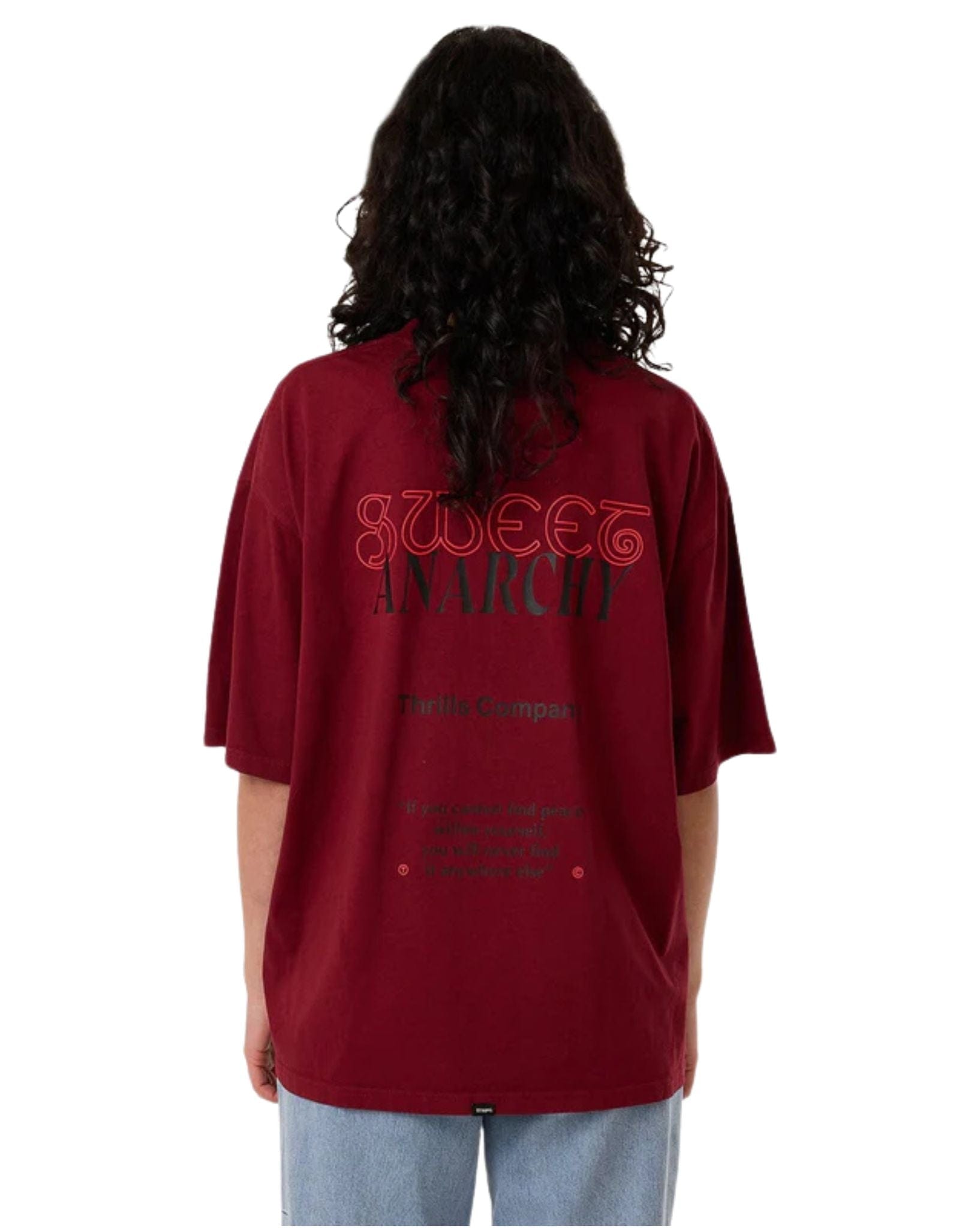 Thrills Womens Sweet Anarchy Oversized Tee