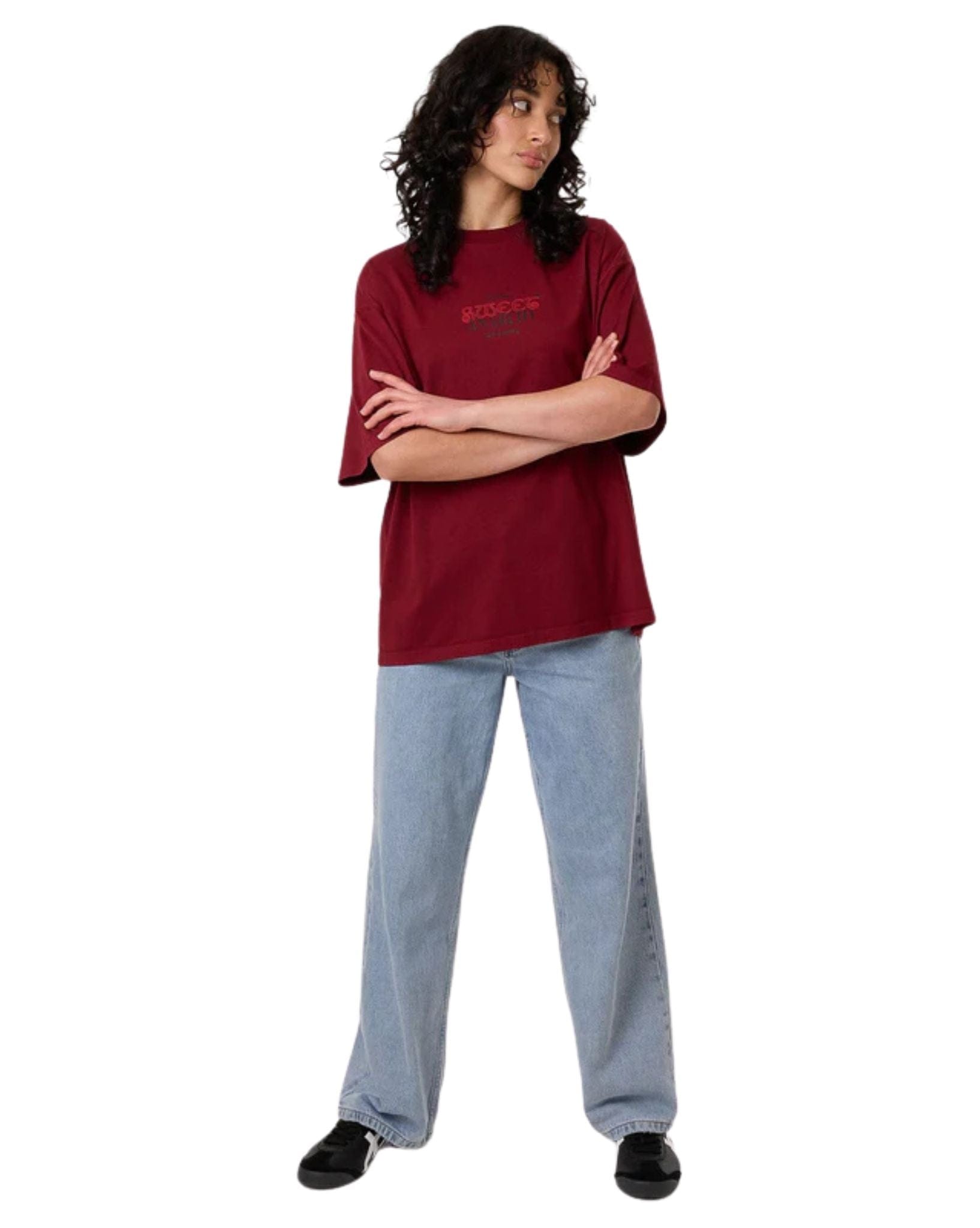 Thrills Womens Sweet Anarchy Oversized Tee