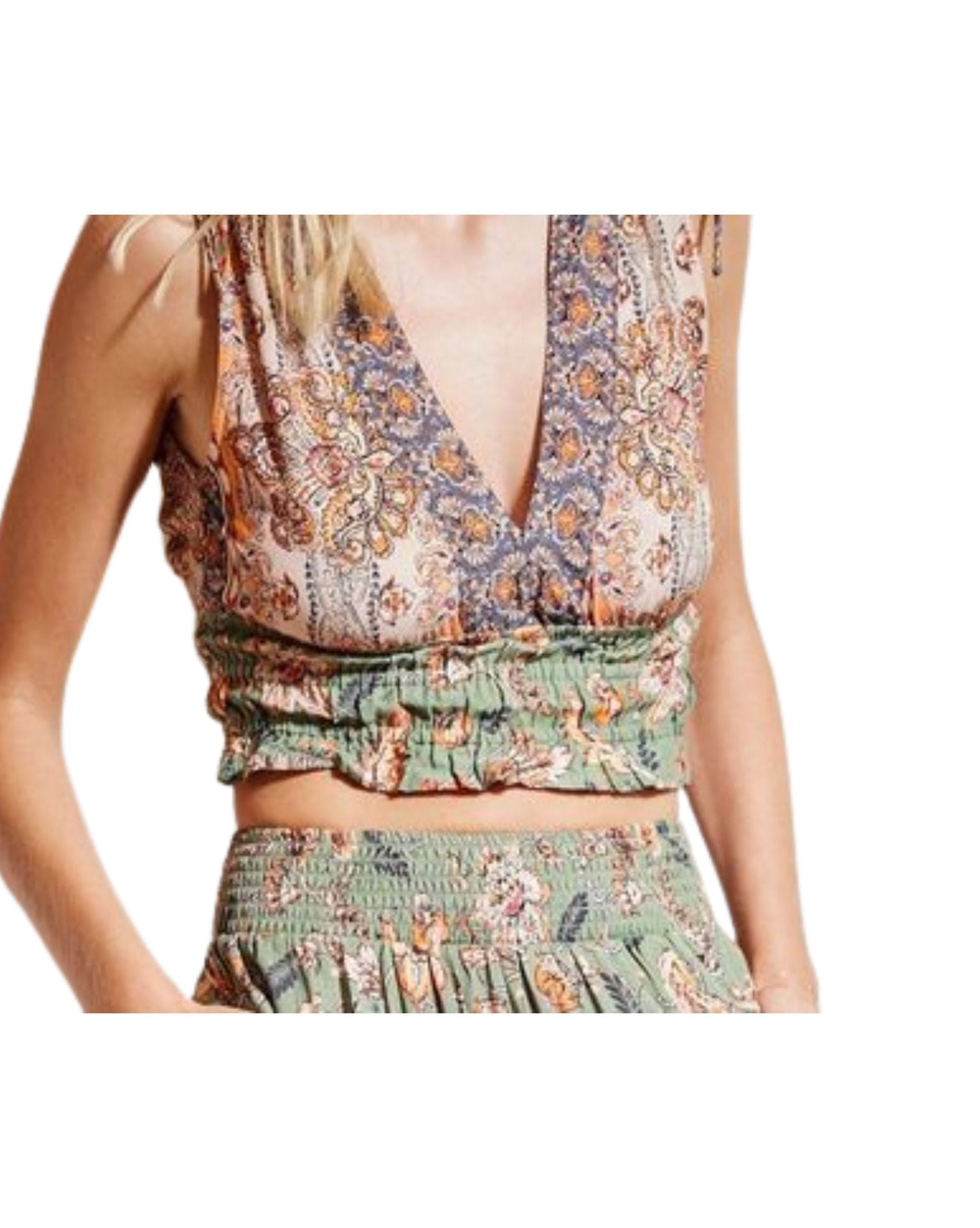 Tigerlily Womens Mahi Lennon Top - Sage Paisley