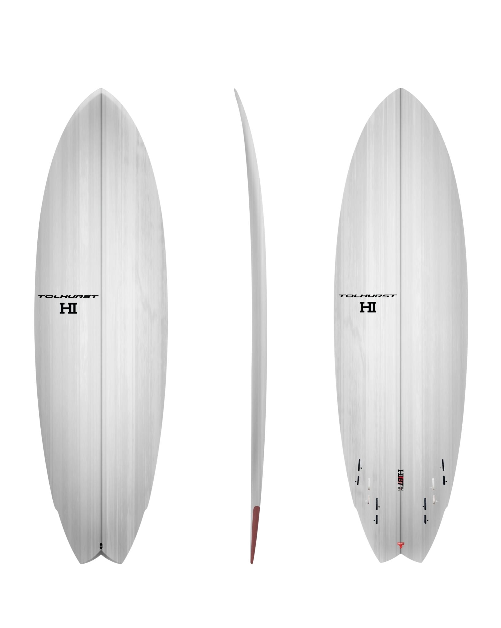 Tolhurst Surfboards HI BT 3+3 Thunderbolt Red Surfboard