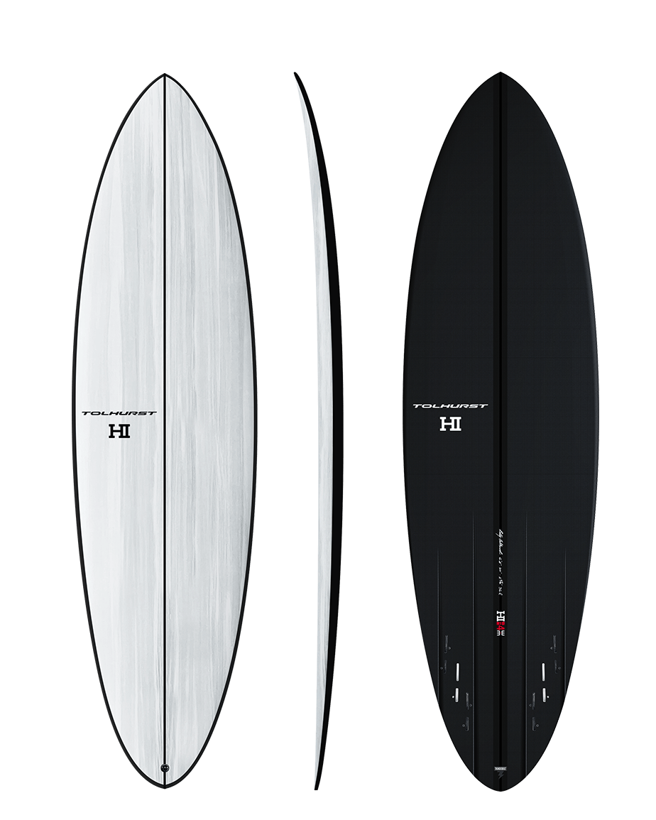 Tolhurst Surfboards HI Mid 4 3+3 Thunderbolt Black Surfboard