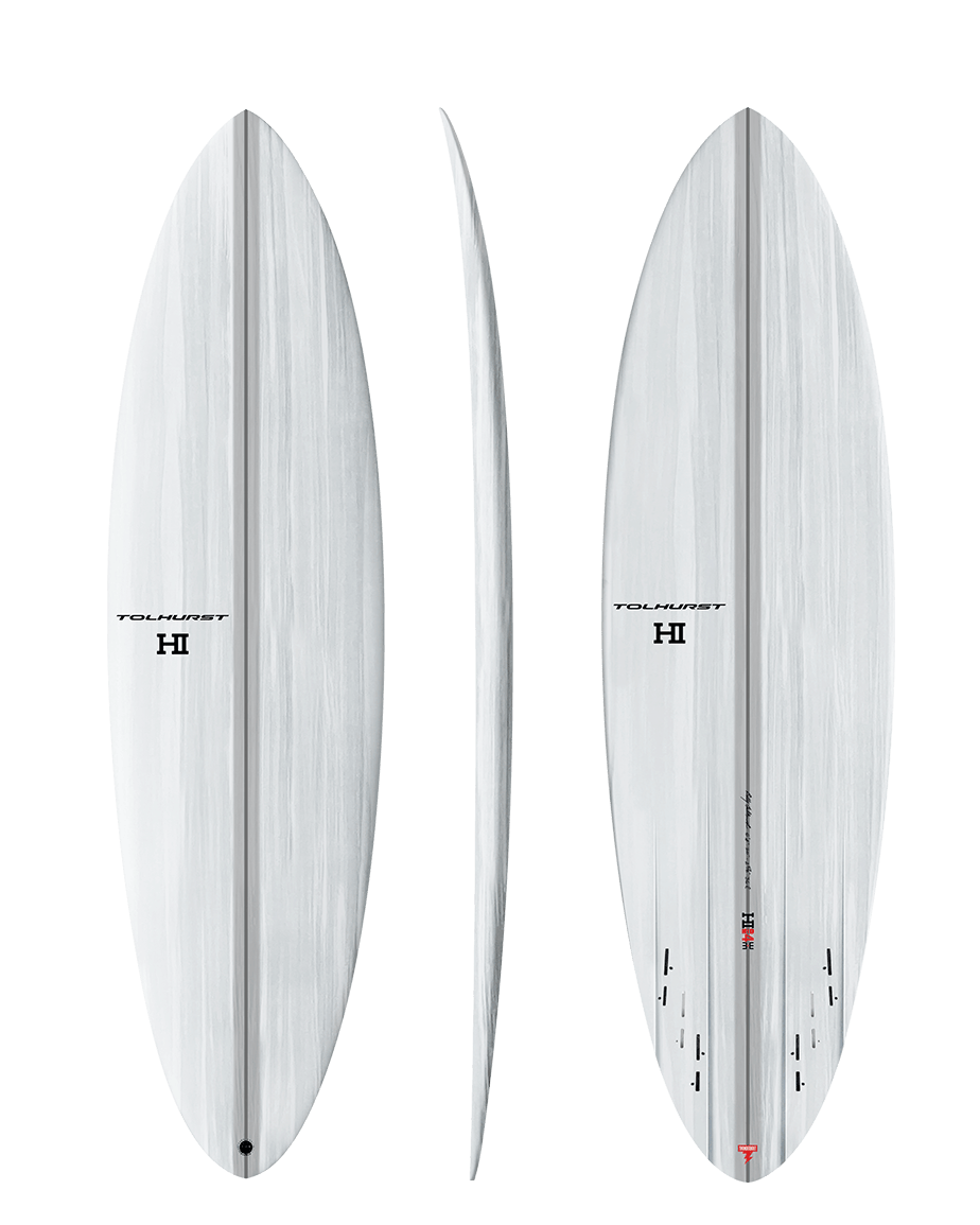 Tolhurst Surfboards HI Mid 4 3+3 Thunderbolt Red Surfboard