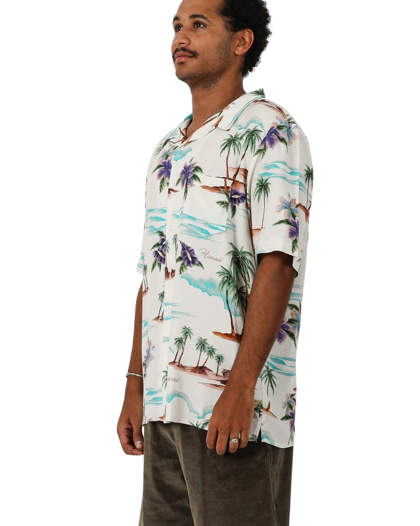 Town & Country Mens On Vacation S/S Shirt - Bone