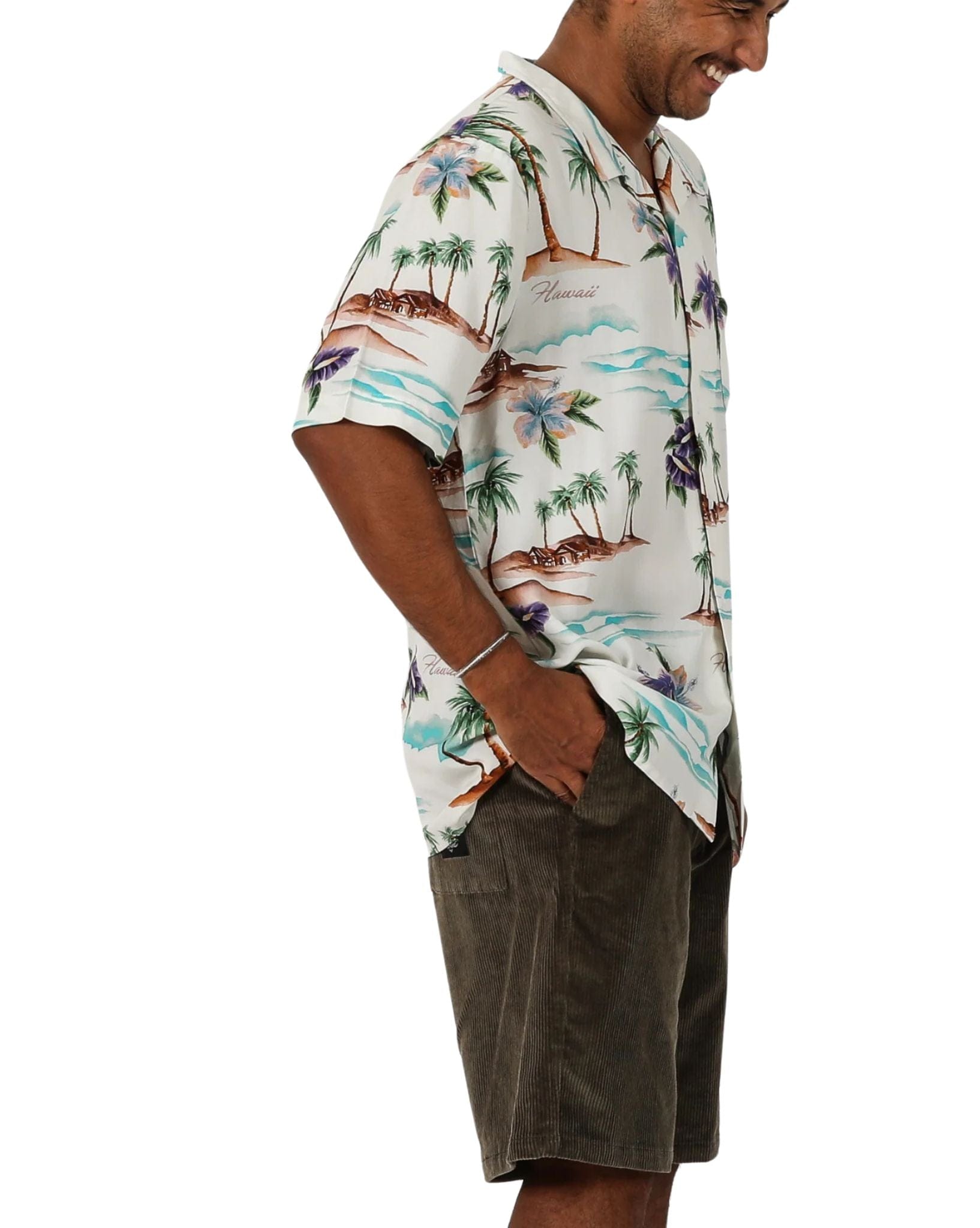 Town & Country Mens On Vacation S/S Shirt - Bone