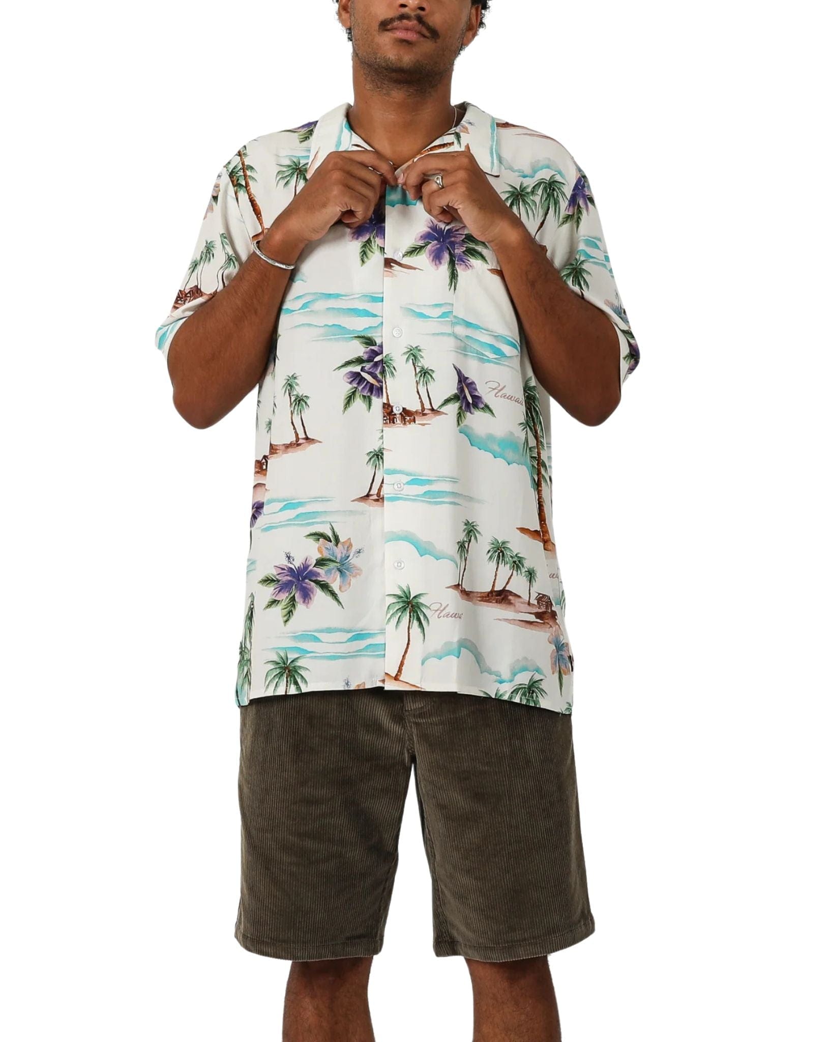 Town & Country Mens On Vacation S/S Shirt - Bone