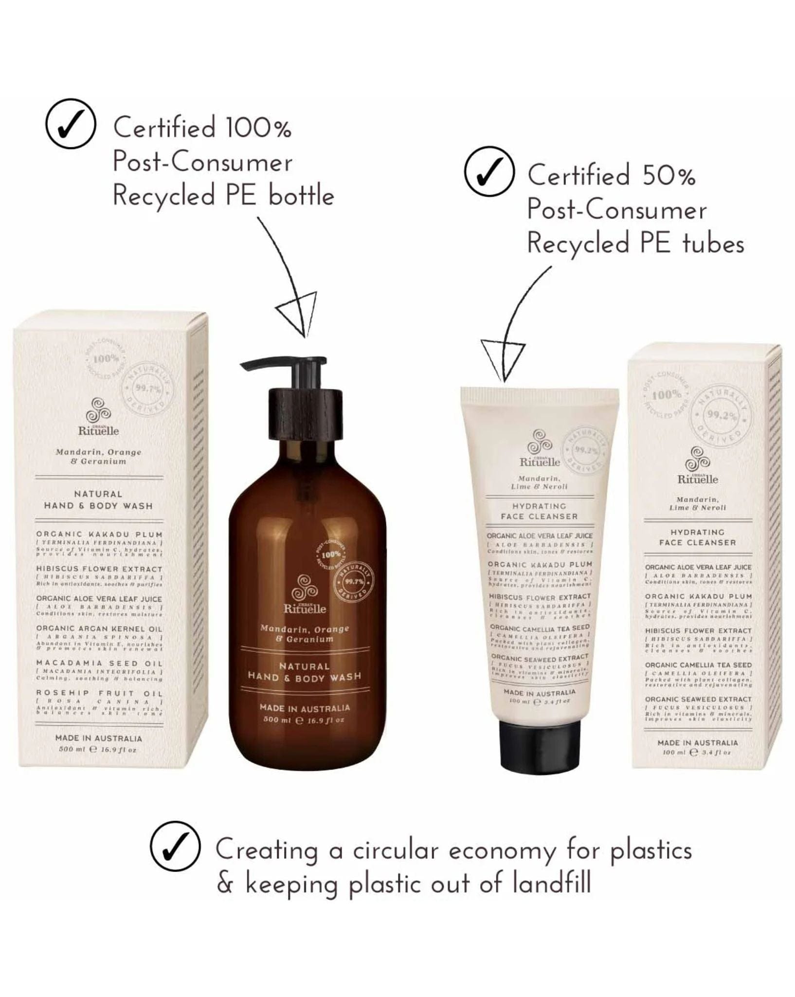 Urban Rituelle Hydrating Face Cleanser 100ml Mandarin Lime Neroli