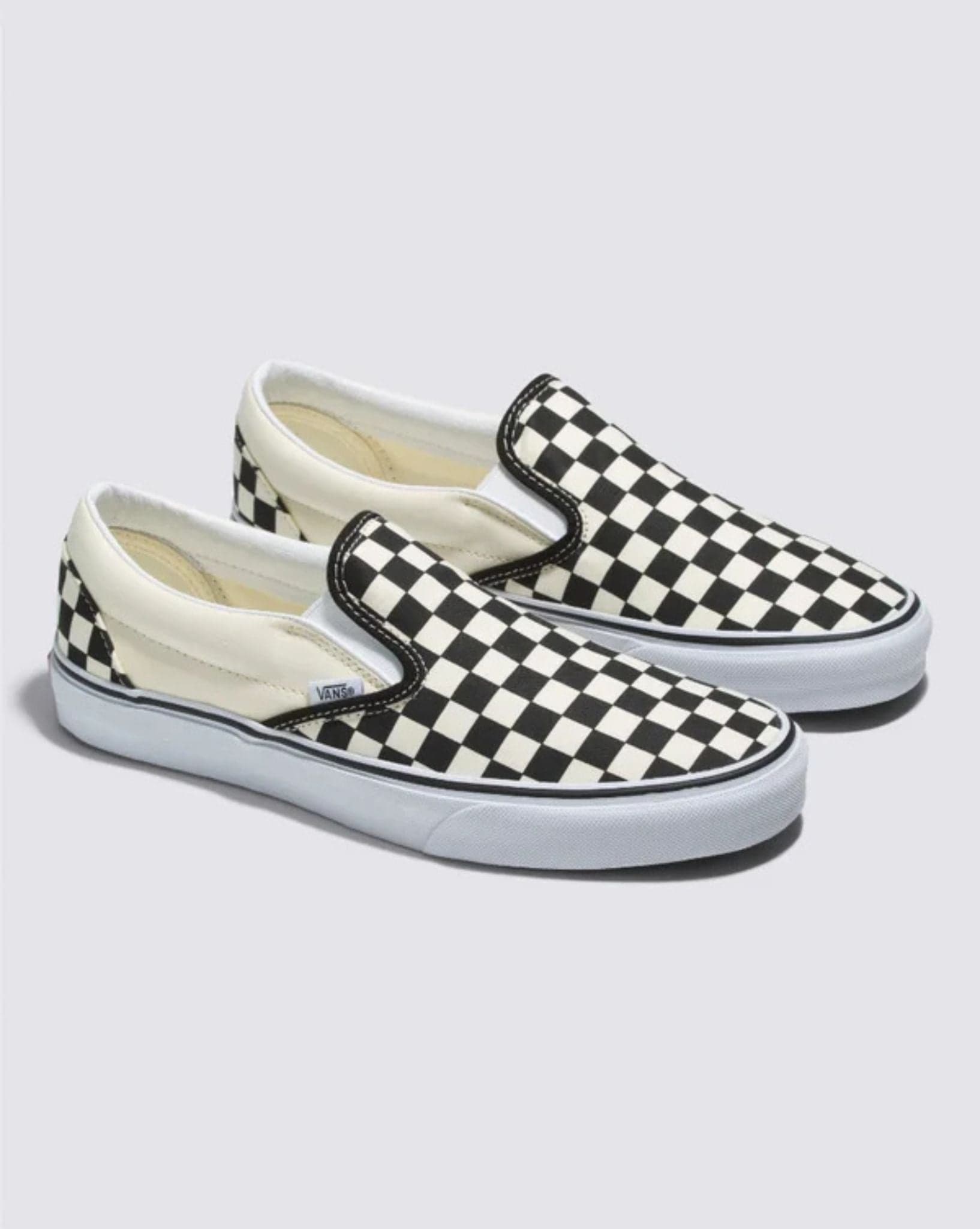 Vans Mens Slip-On  V Checker - Black I White