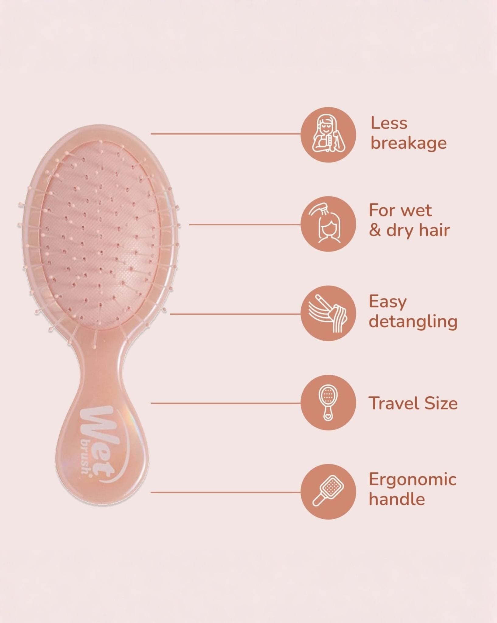 Wet Brush Wet Brush Mini Detangler Iridescence Icon - Bronze