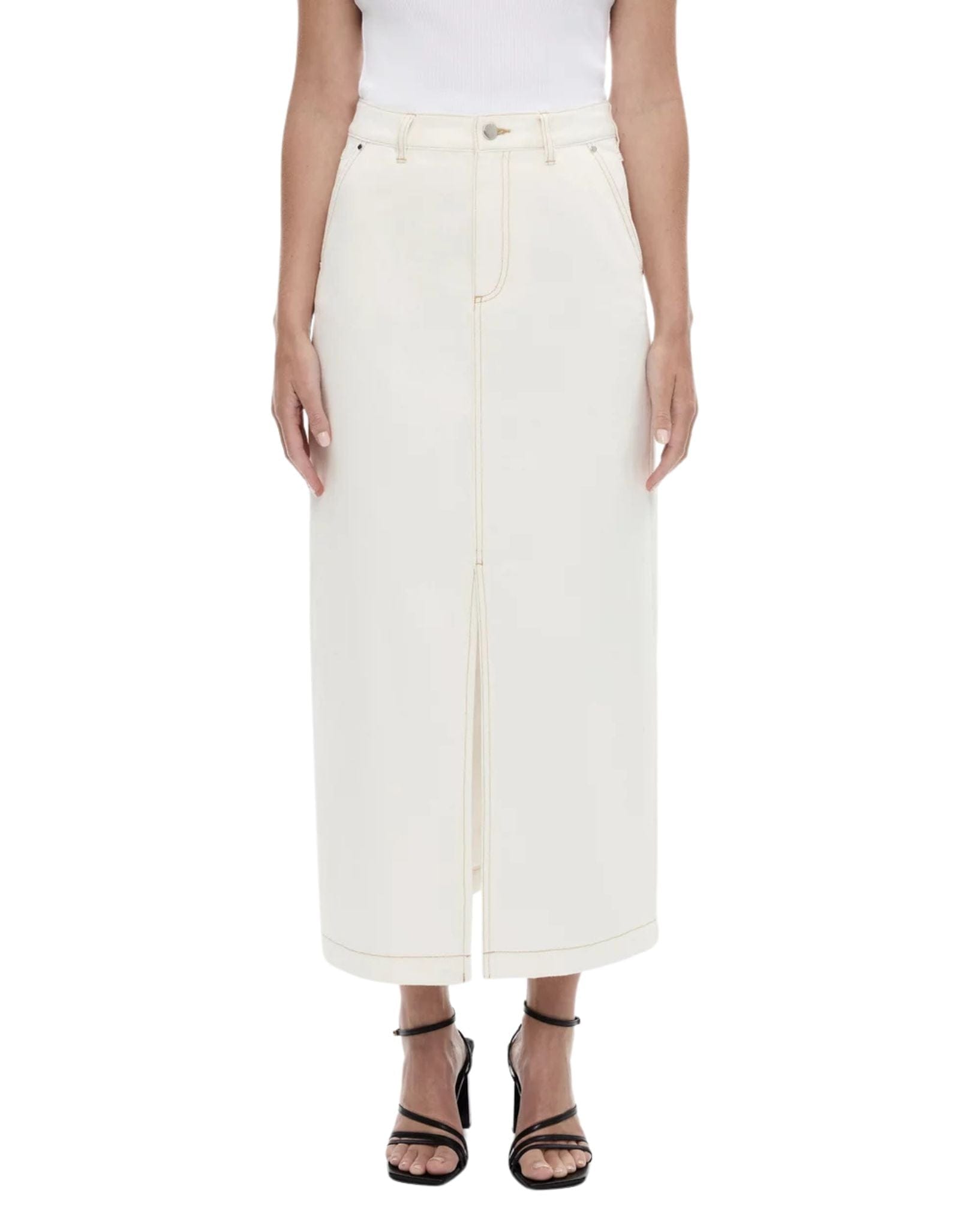 Witchery Denim Split Longline Skirt
