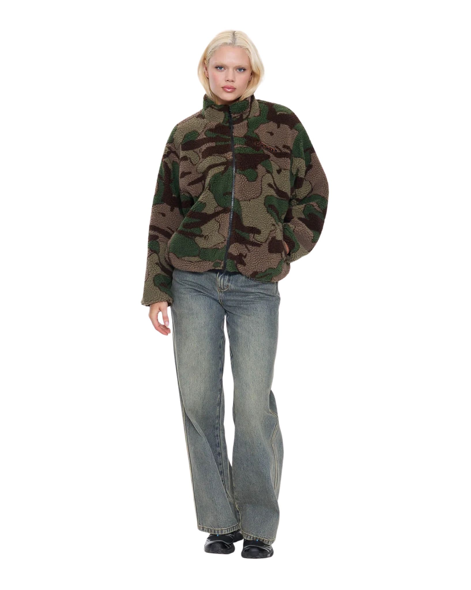 Worship Plain Zip Through Sherpa Fleece
