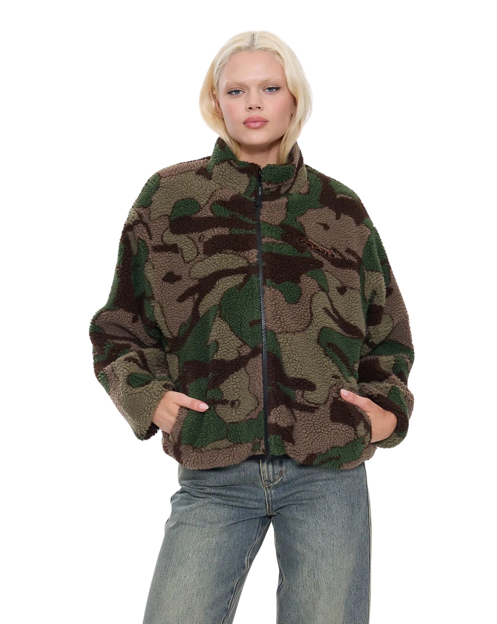 Worship Plain Zip Through Sherpa Fleece