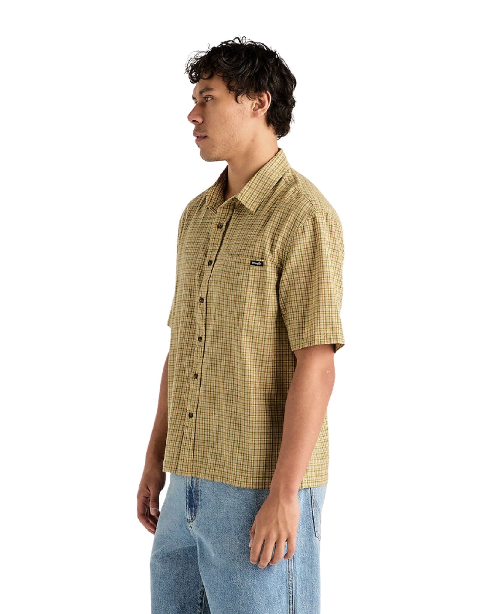 Wrangler Mens Boxcar Shirt - Tan Check