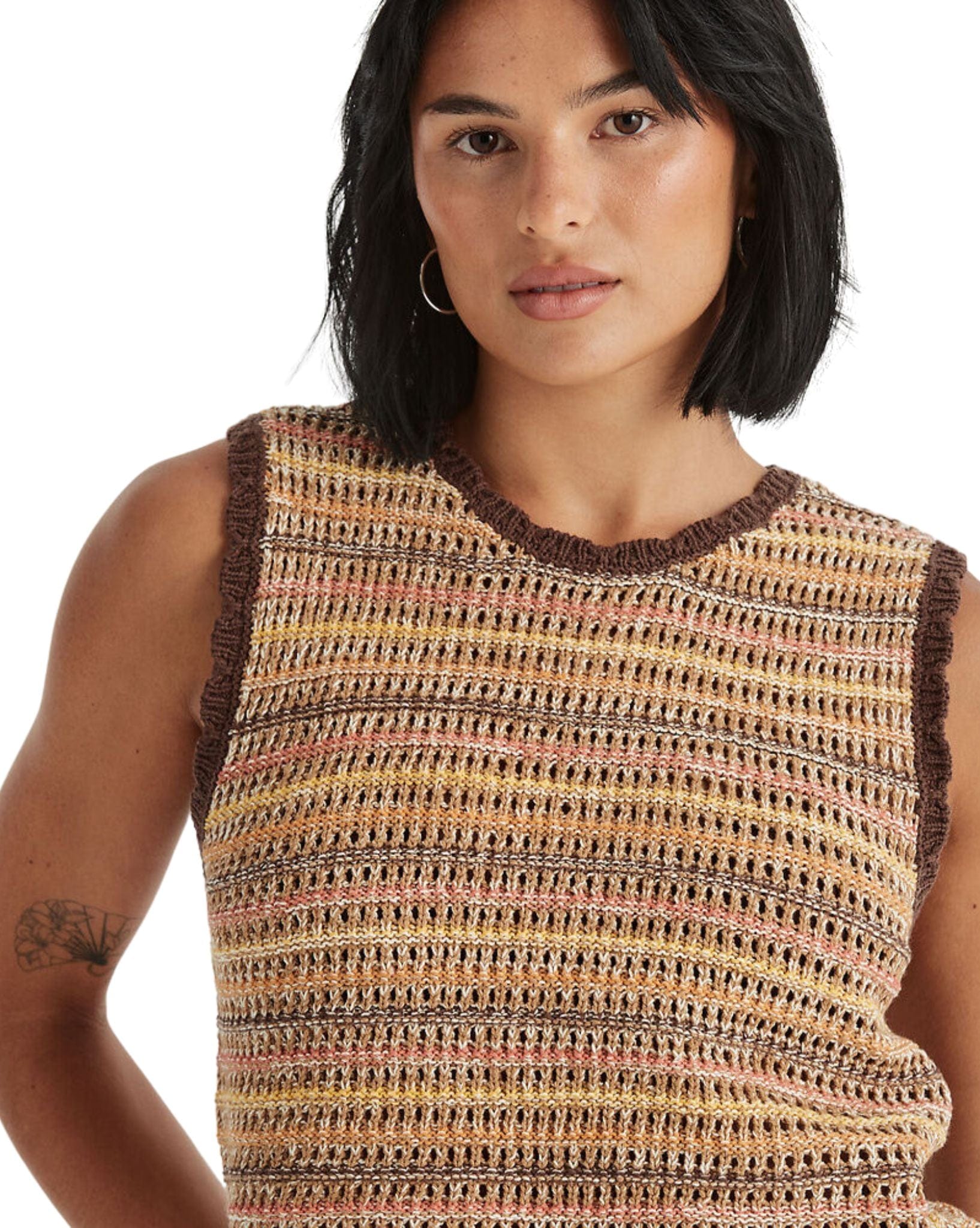 Wrangler Womens Luna Knit Vest - Sunburnt Stripe
