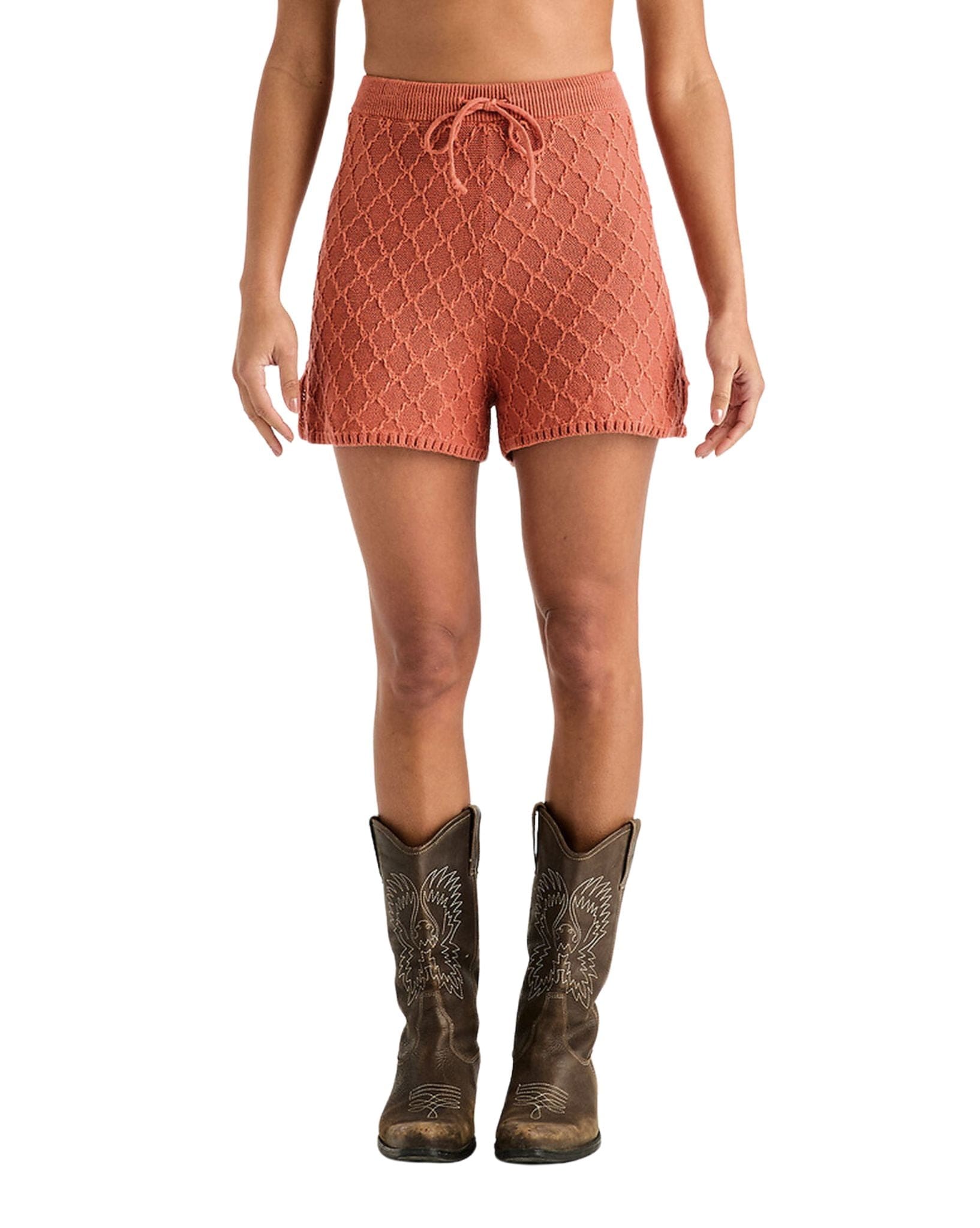 Wrangler Womens Scallop Knit Shorty - Earth