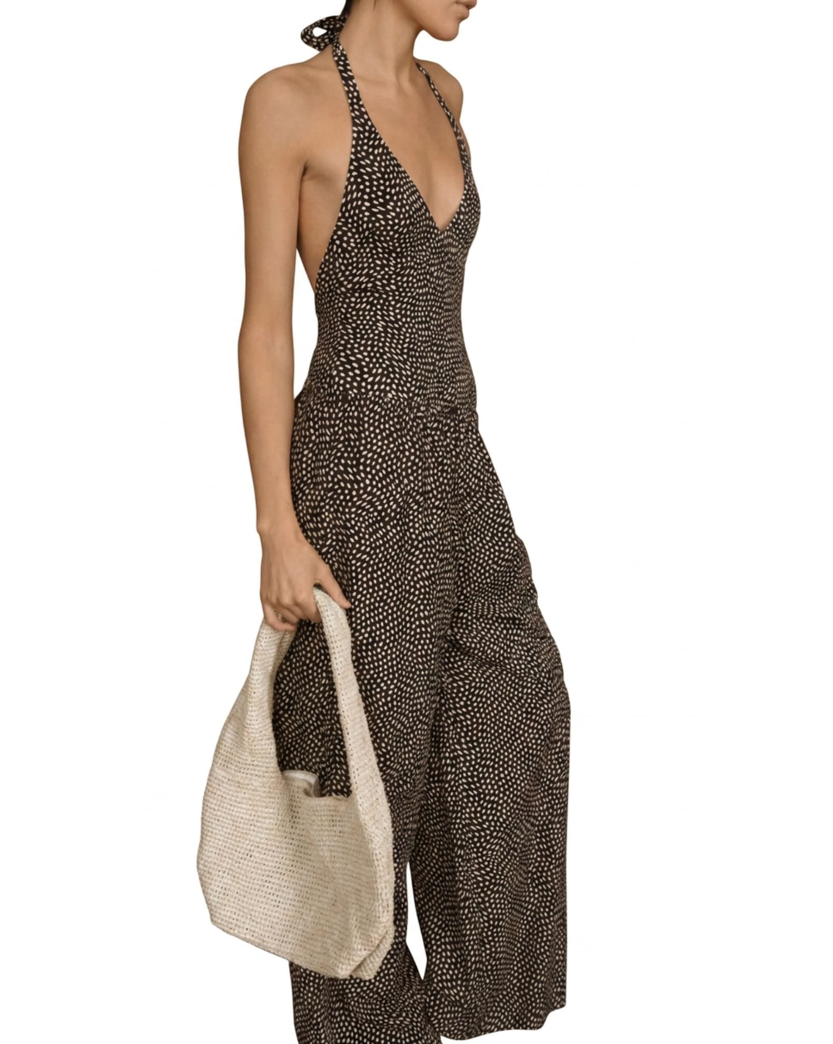 Zulu & Zephyr Black Spot Halter One Piece