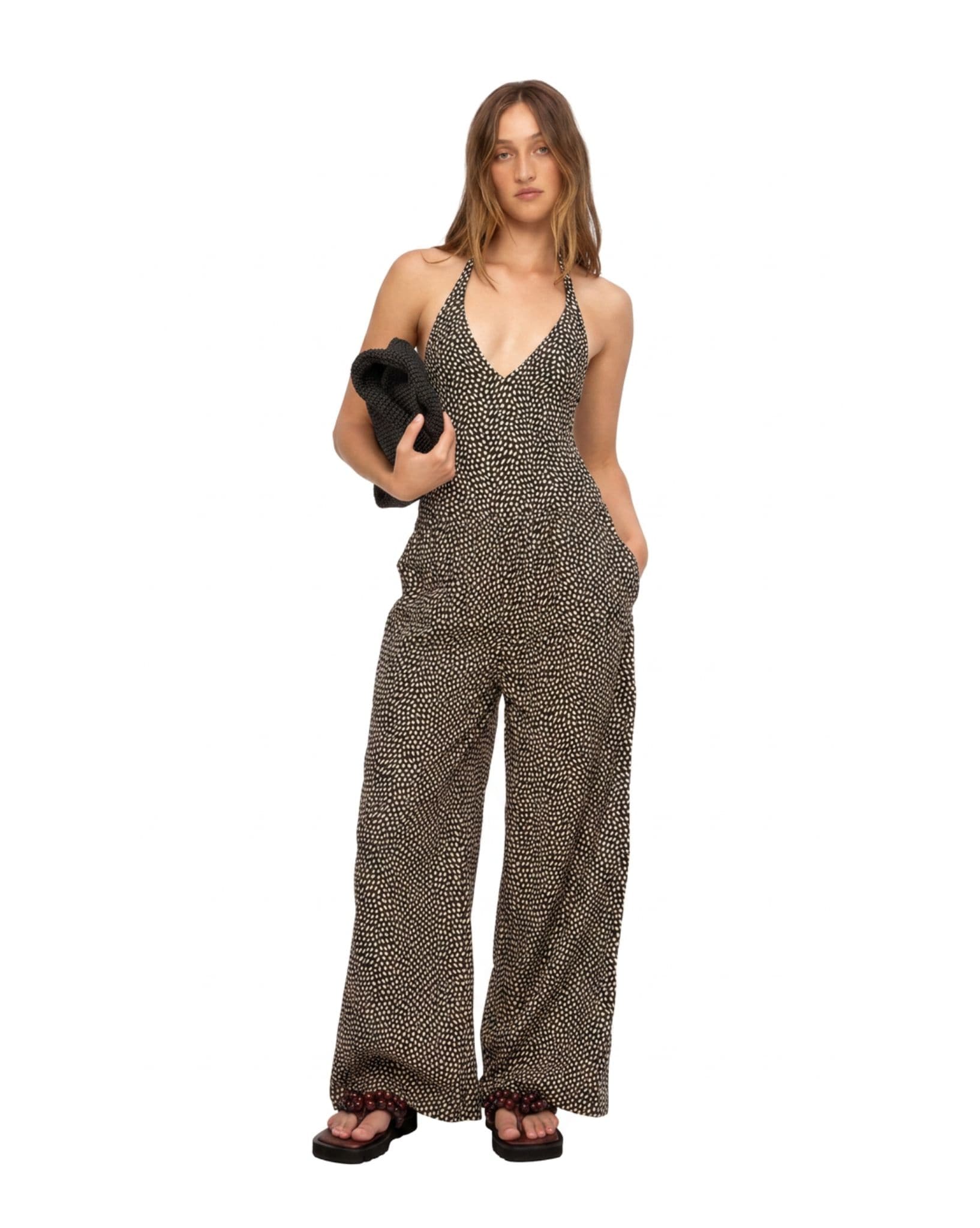 Zulu & Zephyr Black Spot Halter One Piece