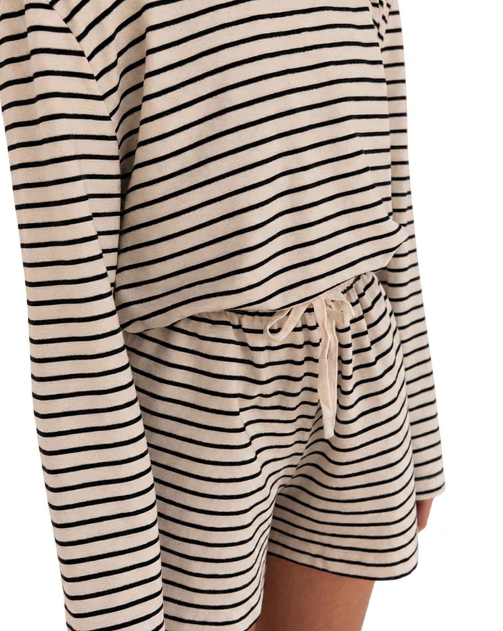 Zulu & Zephyr Black Stripe Jersey Long Sleeve Top