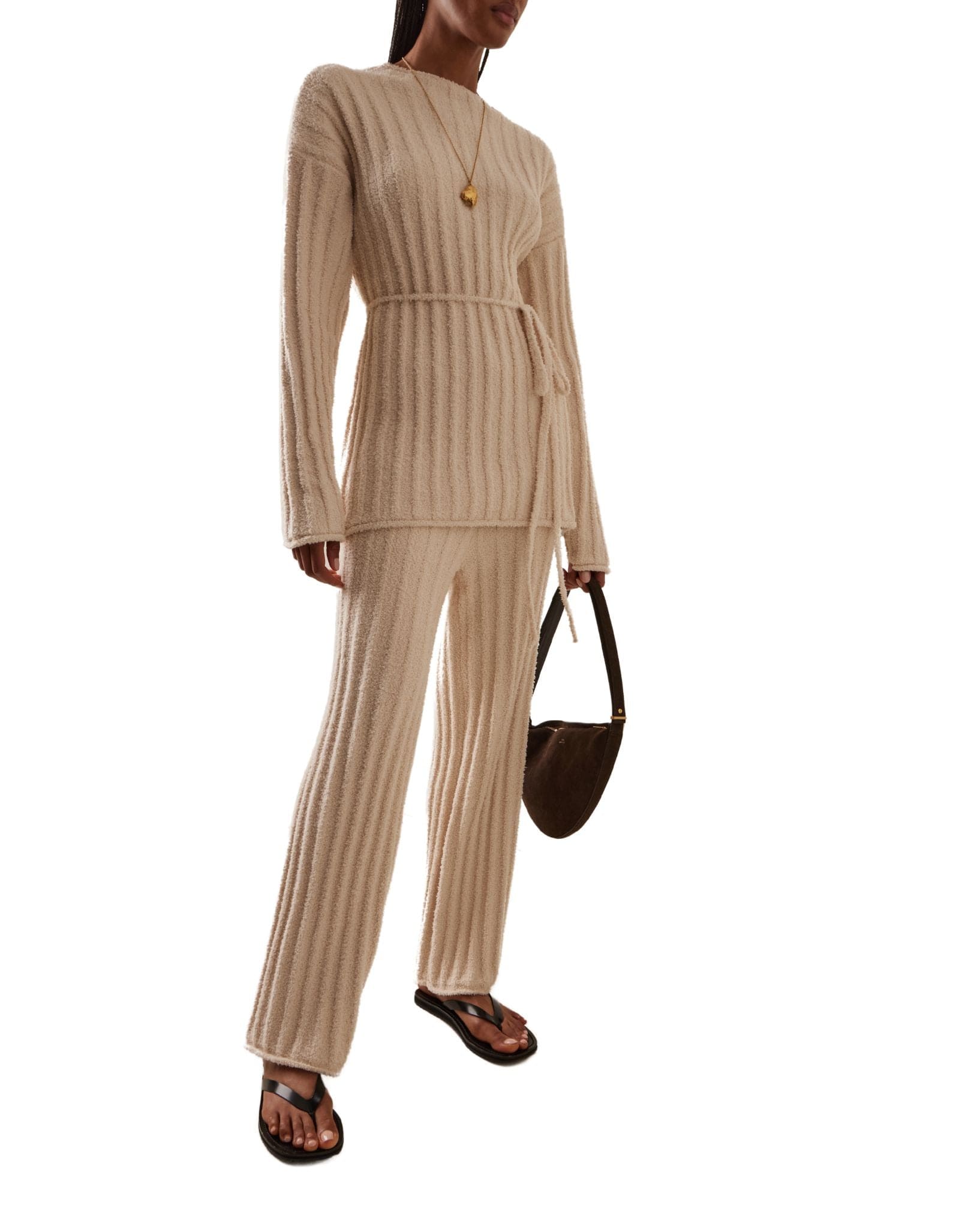 Zulu & Zephyr Coconut Textured Stripe Knit Pant