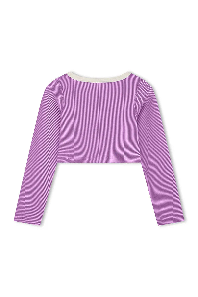 Zulu & Zephyr Girls Mini Stripe Crop Rashie - Lilac