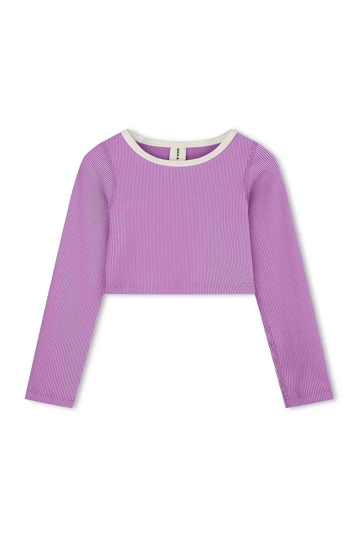Zulu & Zephyr Girls Mini Stripe Crop Rashie - Lilac