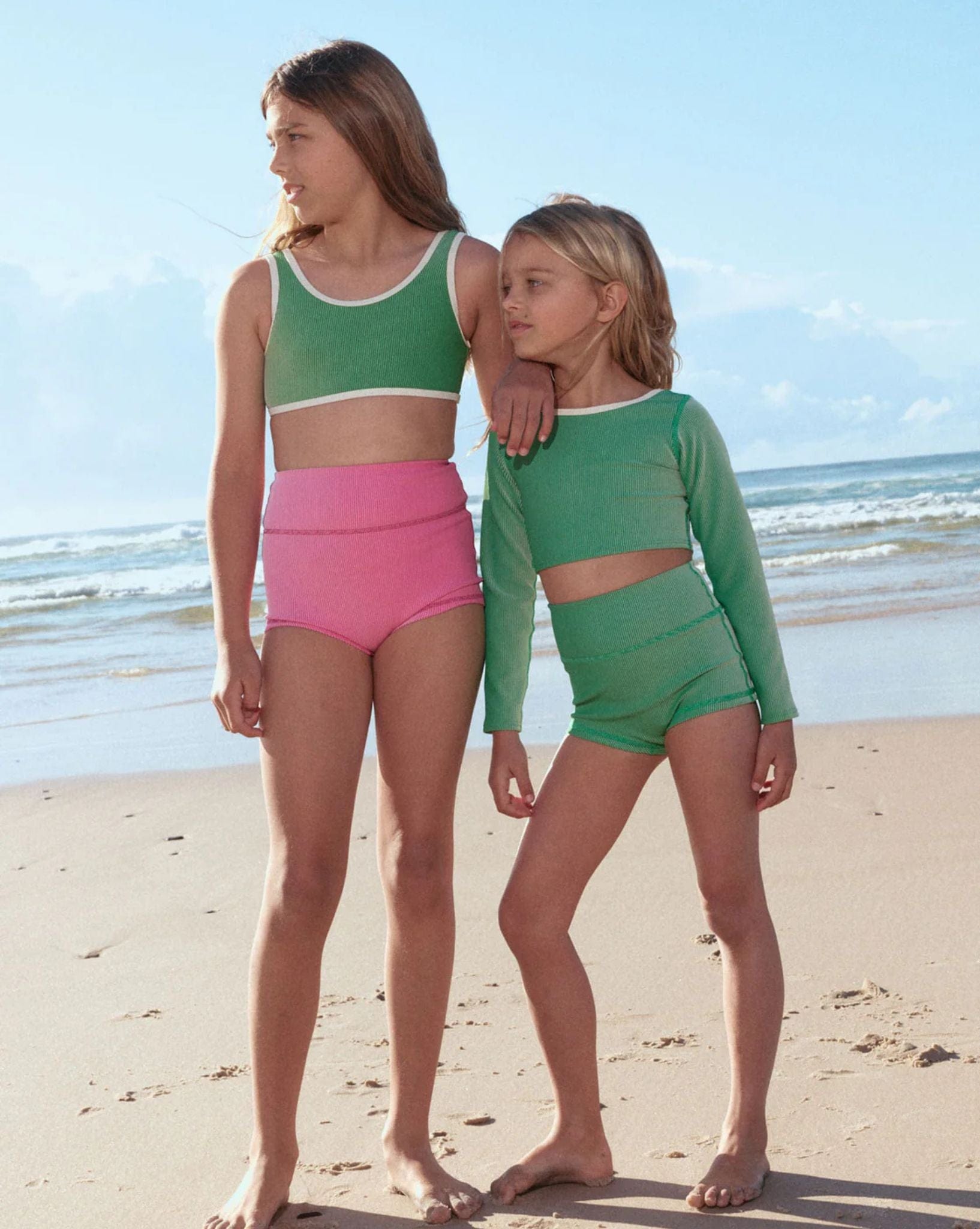 Zulu & Zephyr Mini Stripe Rib Crop Rashie