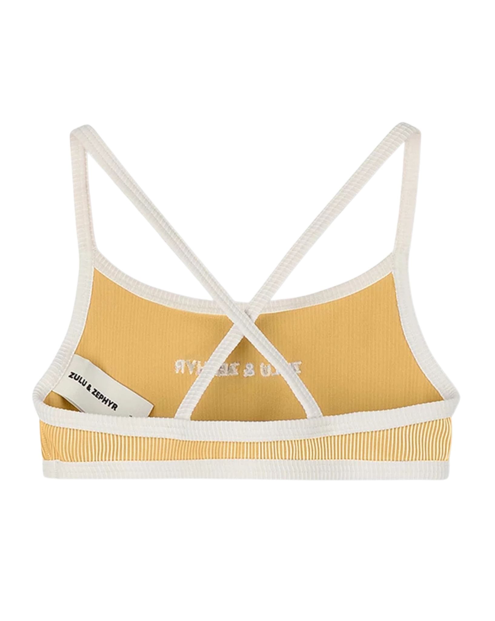 Zulu & Zephyr Mini Stripe Rib Logo Bikini Top