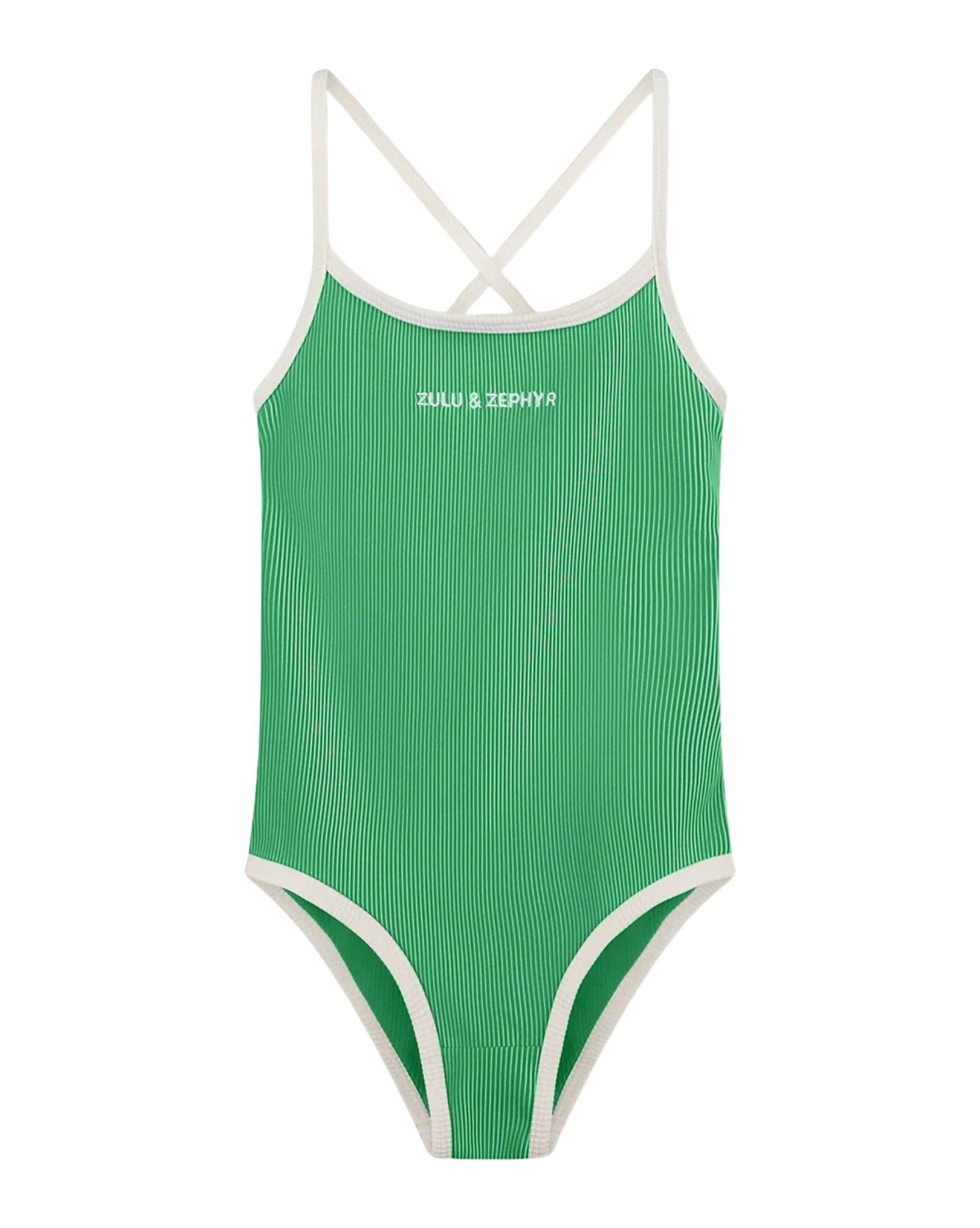 Zulu & Zephyr Mini Stripe Rib Logo One Piece