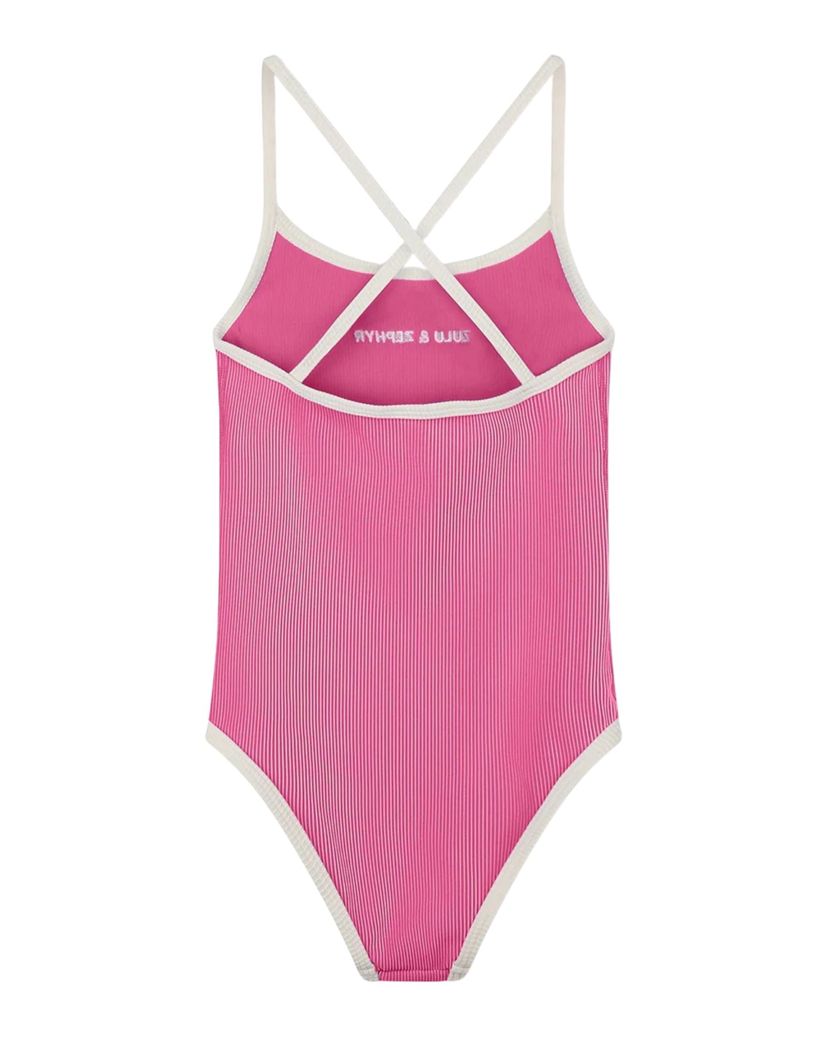 Zulu & Zephyr Mini Stripe Rib Logo One Piece