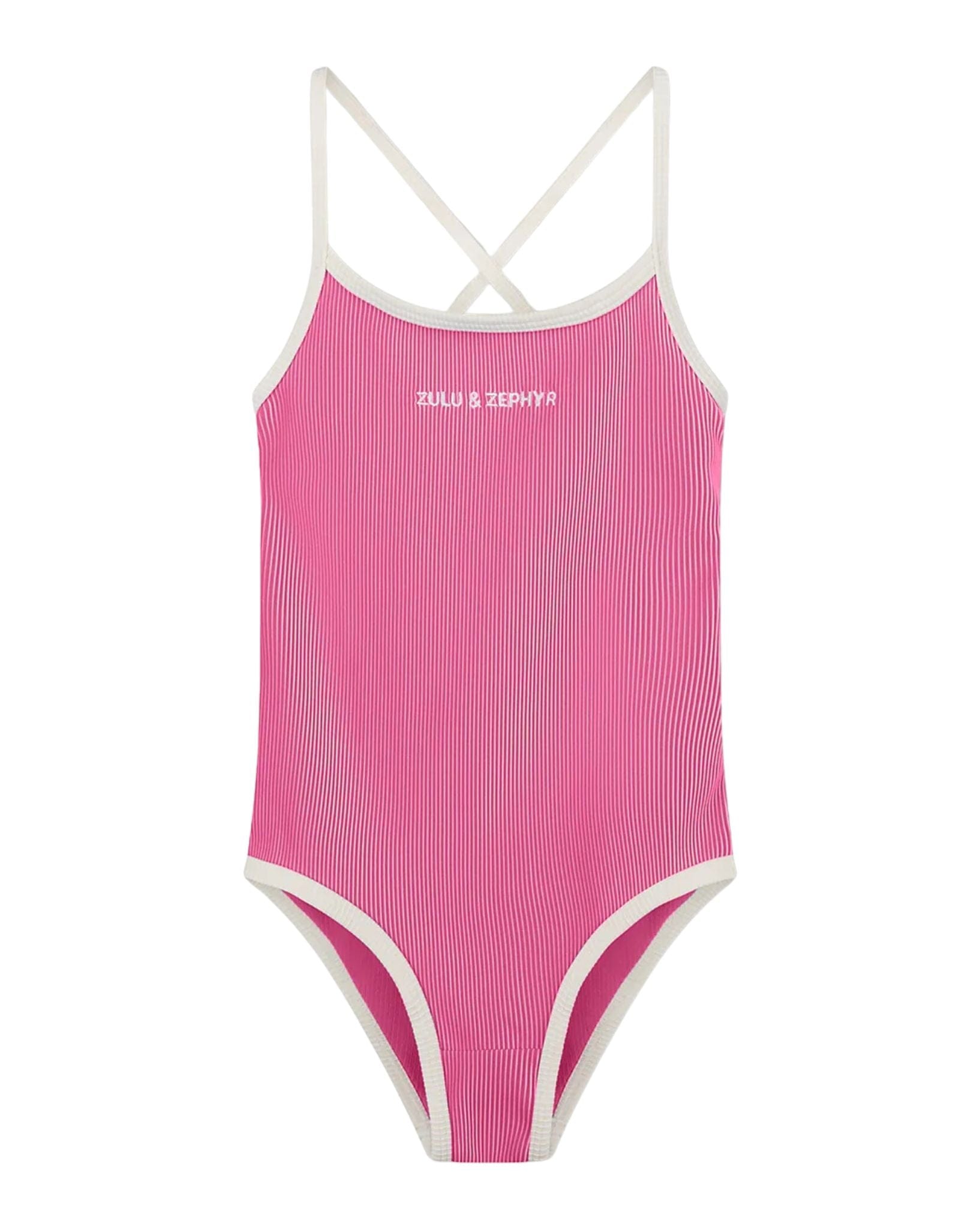 Zulu & Zephyr Mini Stripe Rib Logo One Piece