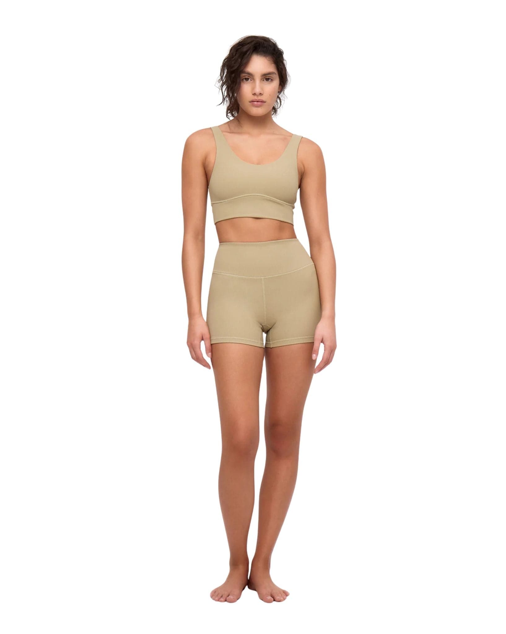 Zulu & Zephyr Stripe Rib 4 Inch Bike Short - Olive