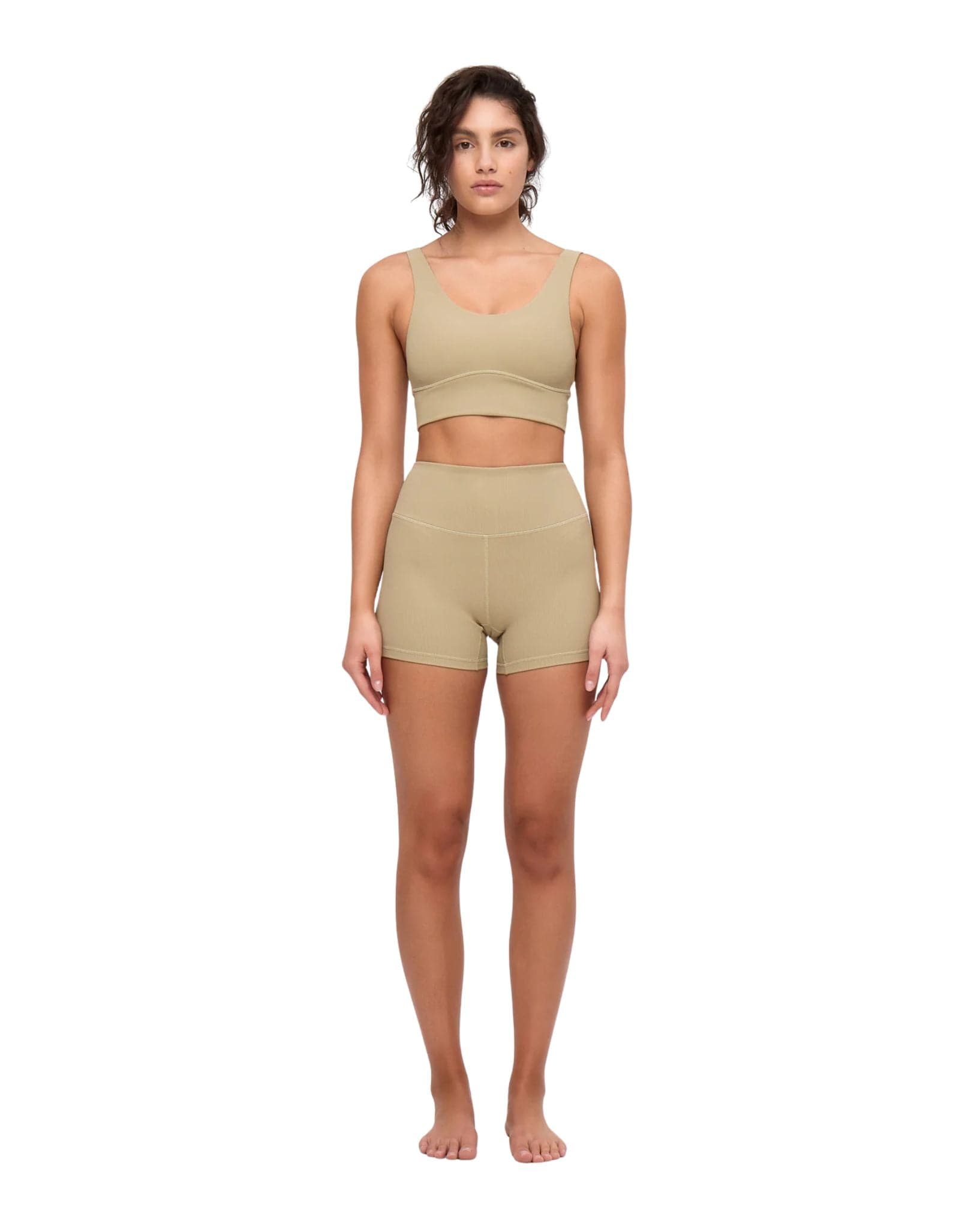 Stripe Rib Crop Top - Olive - Natural Necessity Surf Shop