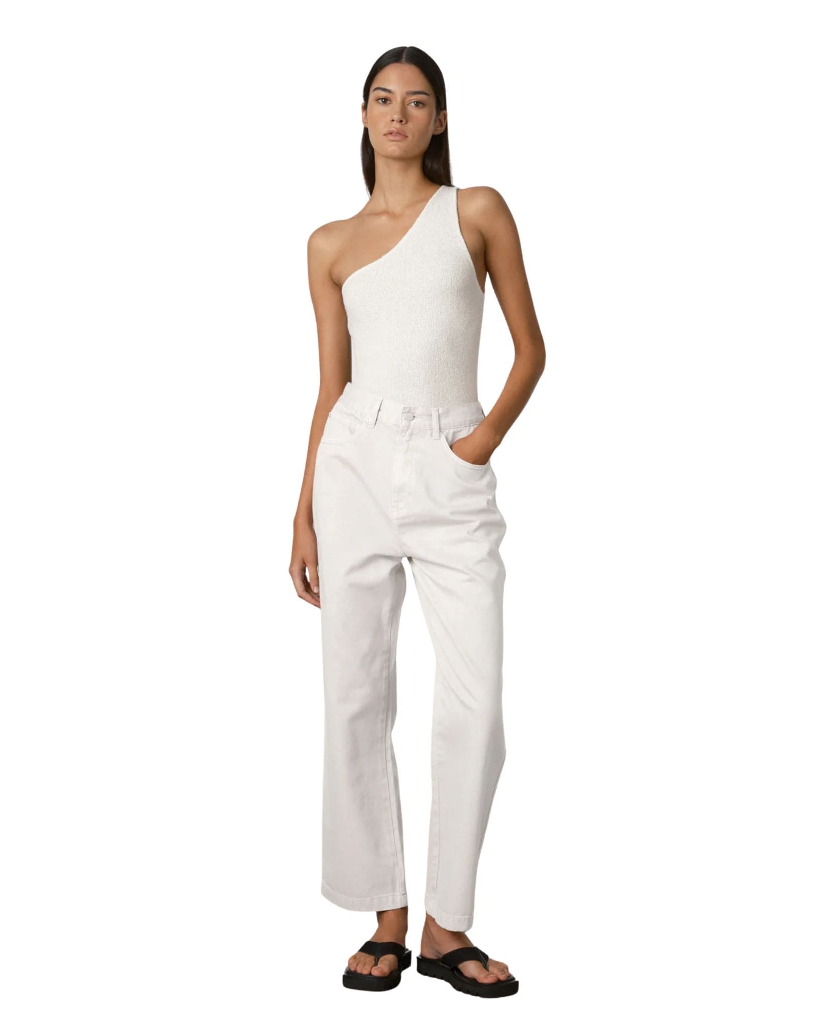 Zulu & Zephyr White Textured Knit Top